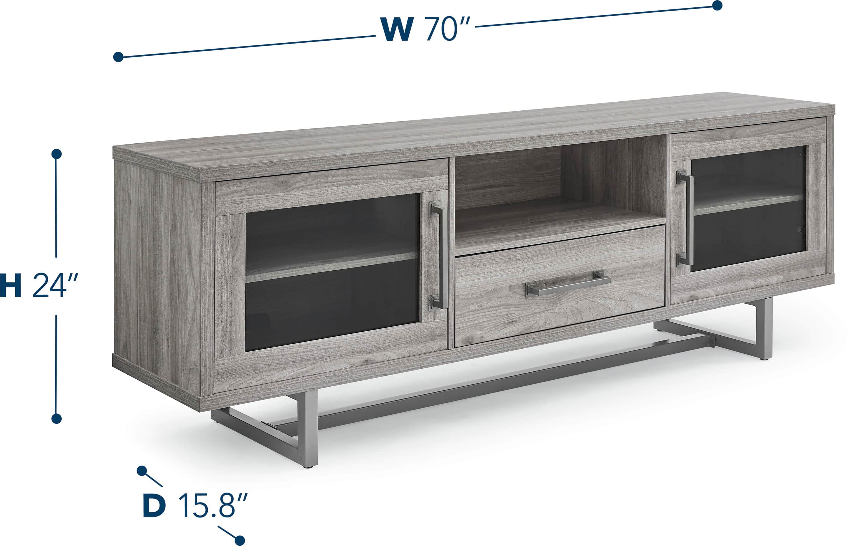 Insignia™ - TV Stand for Most TVs Up to 80" - Gray - Image 8