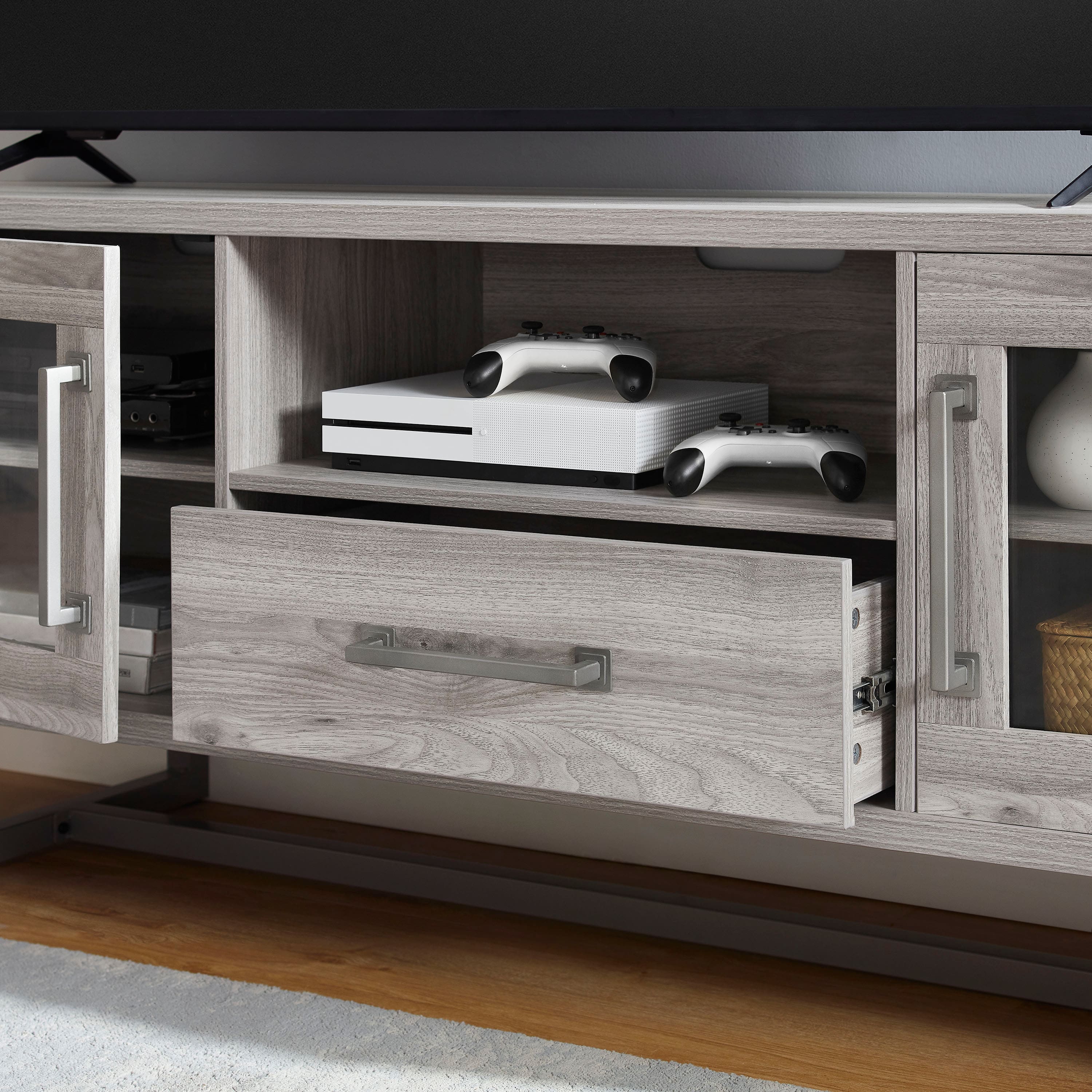 Insignia™ - TV Stand for Most TVs Up to 80" - Gray - Image 5