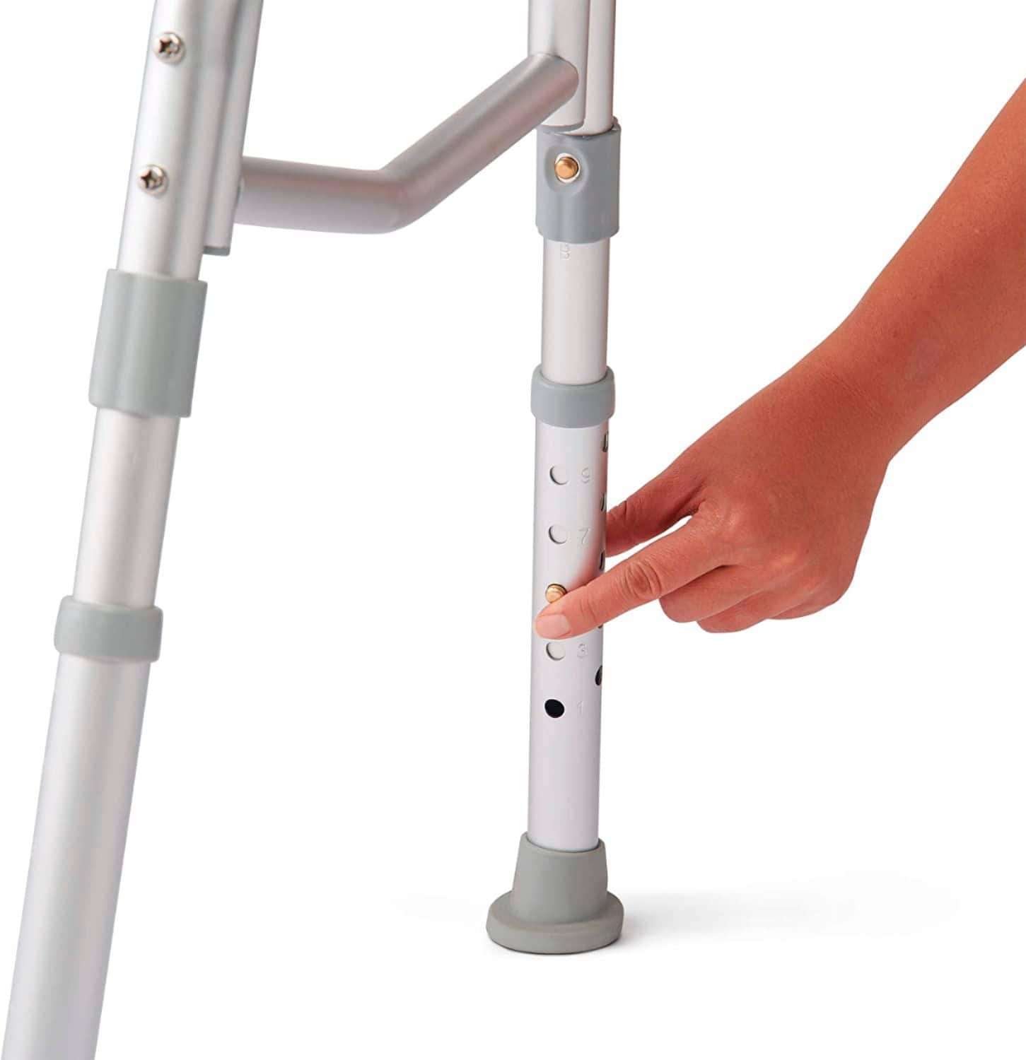 Medline - Transfer Bench for Bathtub, for Use as a Bath or Shower Chair, Height Adjustable Legs, Non-Slip Feet - Gray - Image 5