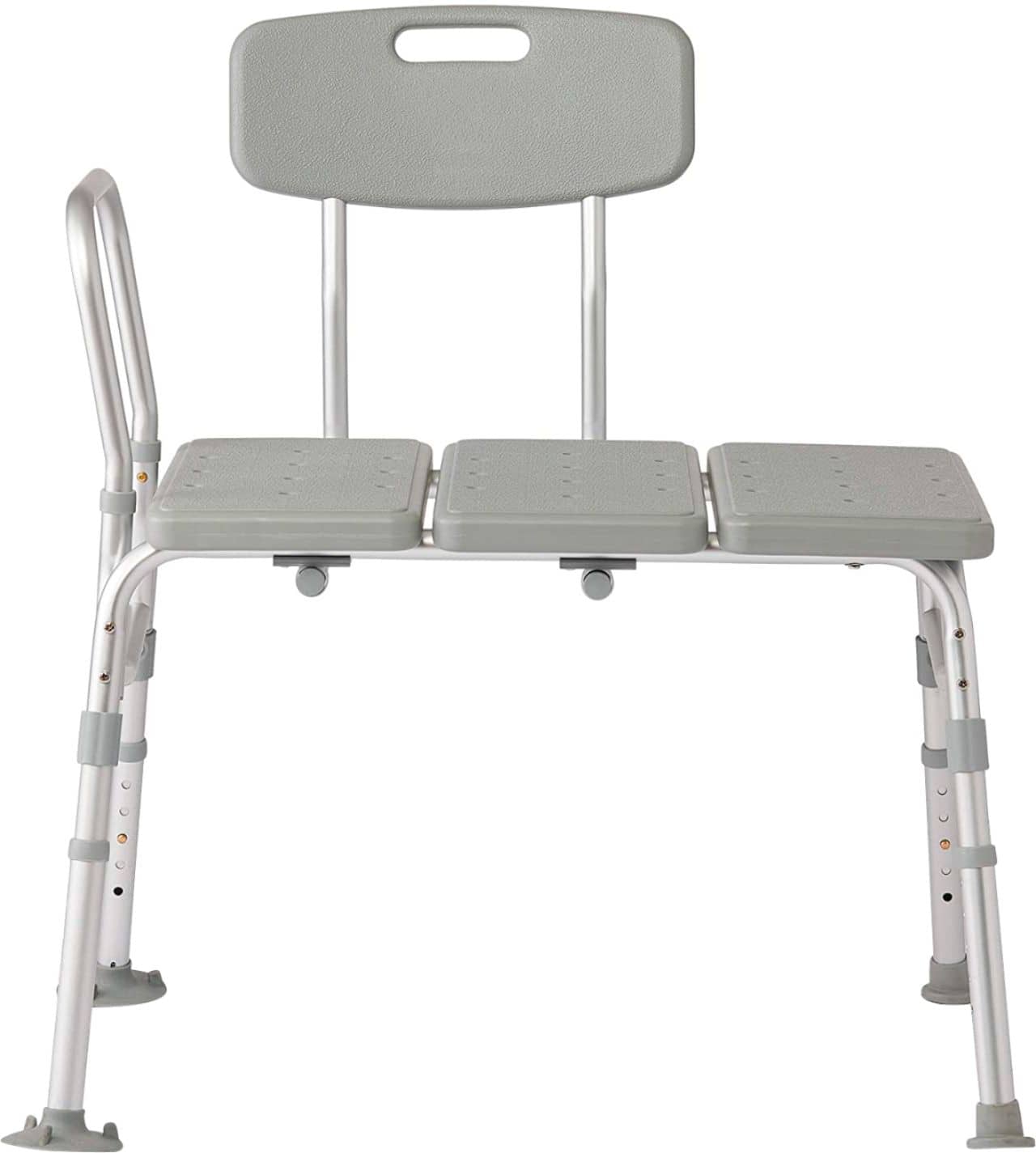Medline - Transfer Bench for Bathtub, for Use as a Bath or Shower Chair, Height Adjustable Legs, Non-Slip Feet - Gray - Image 2