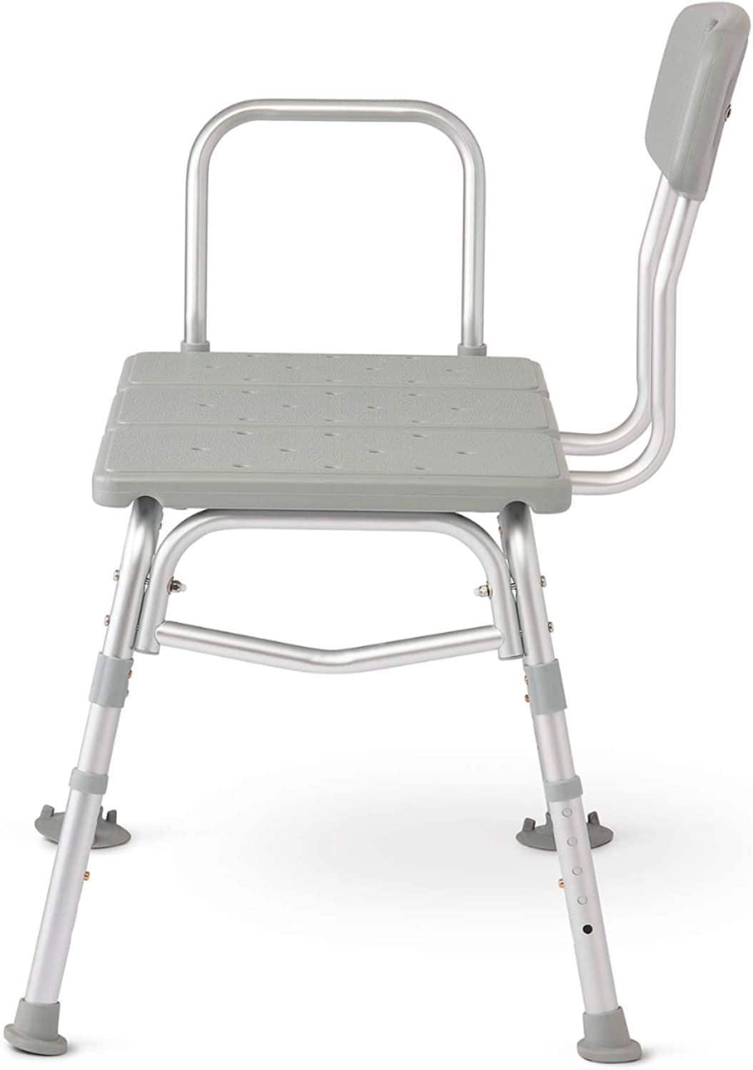 Medline - Transfer Bench for Bathtub, for Use as a Bath or Shower Chair, Height Adjustable Legs, Non-Slip Feet - Gray - Image 3