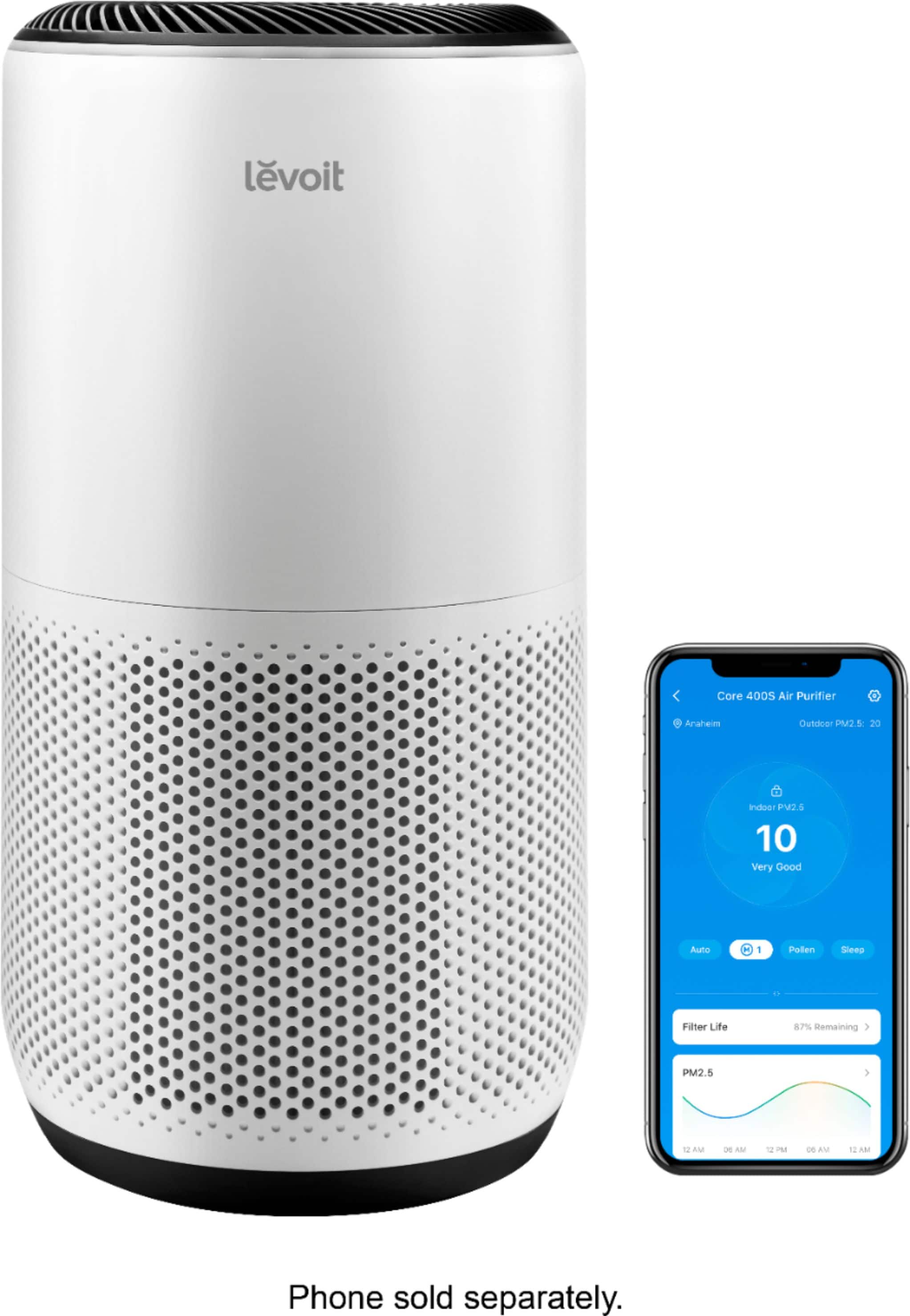 Levoit - PlasmaPro 400s-P Smart Air Purifier - White