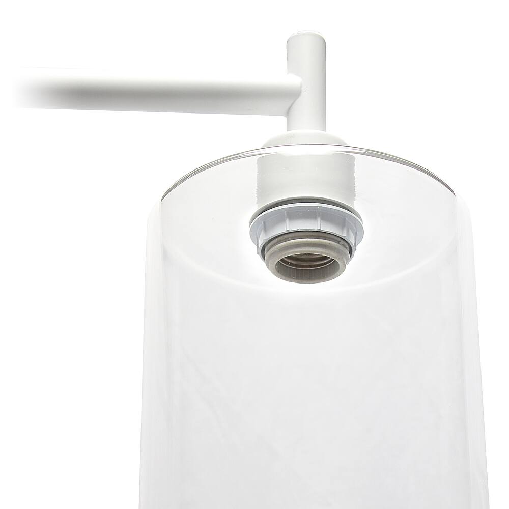 Simple Designs - Modern Iron Lantern Floor Lamp with Glass Shade - White - Image 7