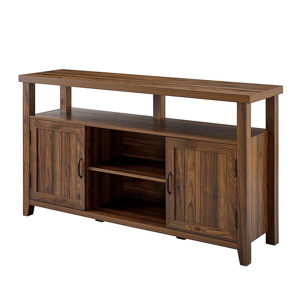 Walker Edison - Classic 2-Door Tall TV Stand for Most TVs up to 65” - Dark Walnut - Image 2
