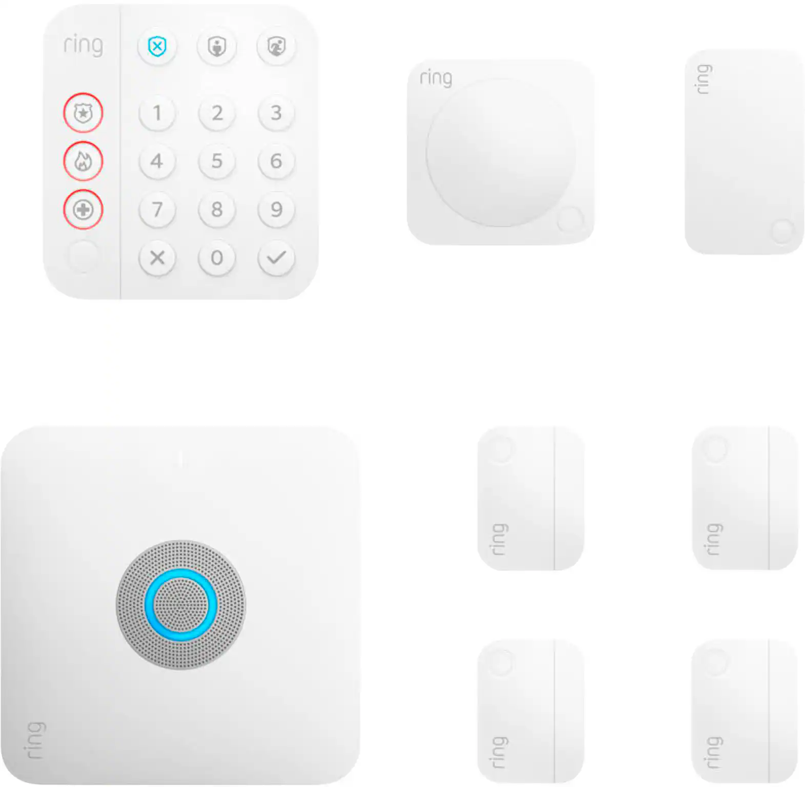 Ring - Alarm Pro Home Security Kit 8 Pieces - White