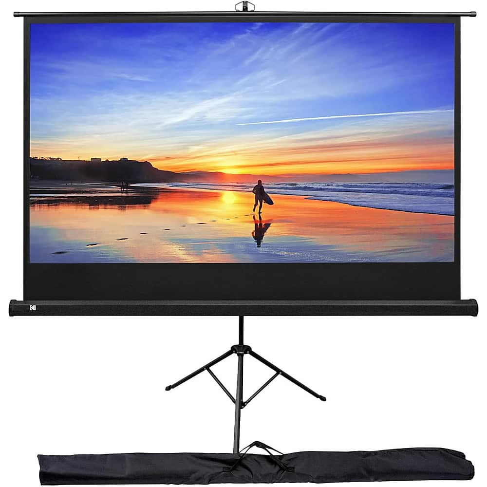 Kodak - 80 inches Portable Projector Screen, Adjustable Projection Screen with Tripod Stand & Carry Bag - White