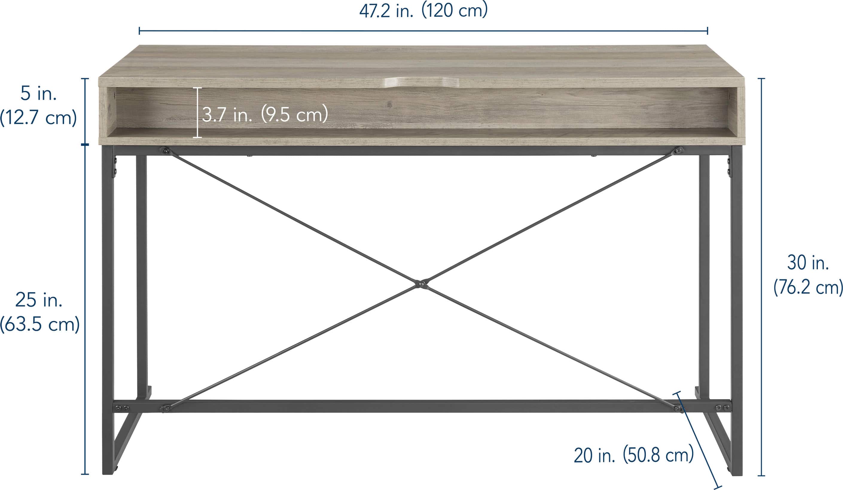 Insignia™ - Computer Desk with Drawer – 47" Wide - Dark Oak - Image 11