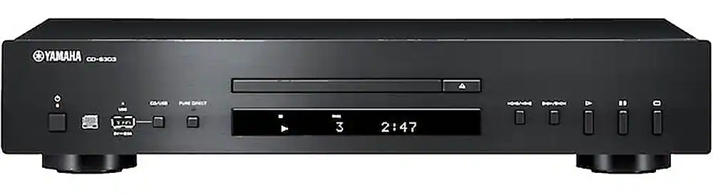 Yamaha - CD-S303 CD Player with Built-in DAC - Black