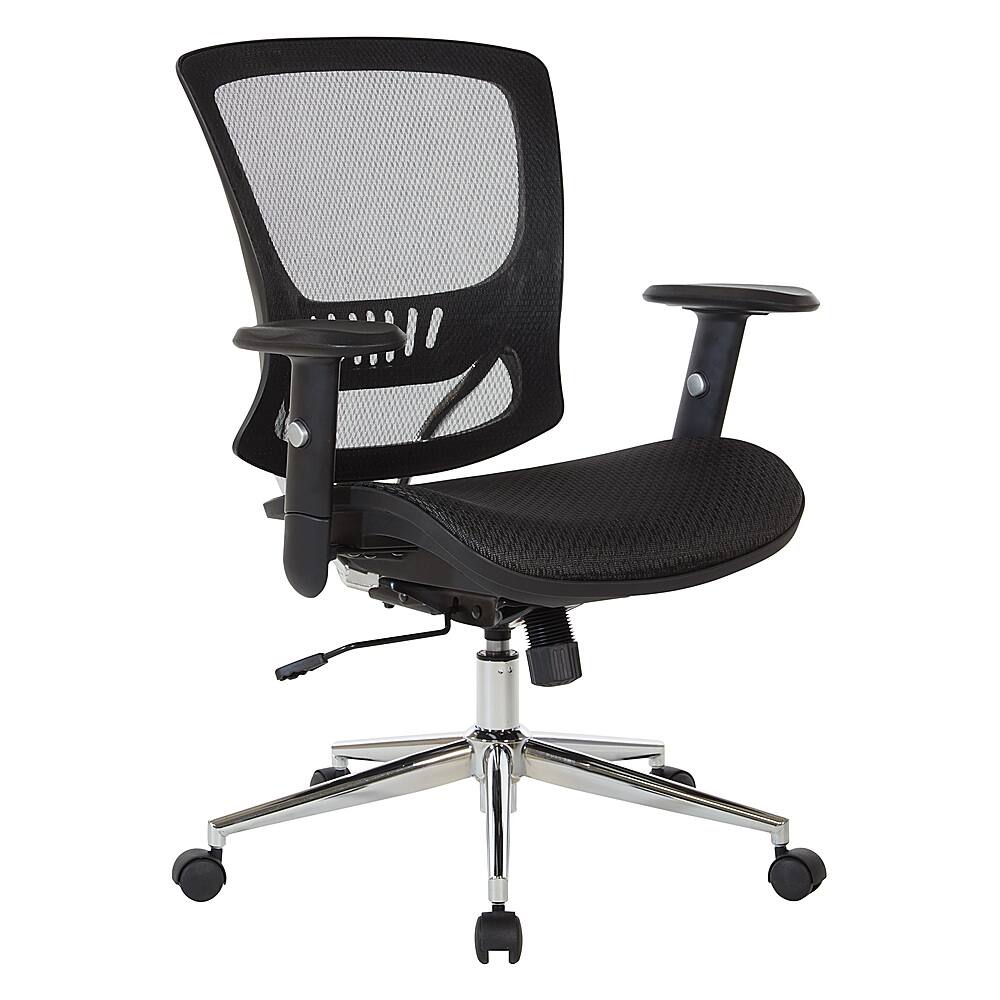 OSP Home Furnishings - Mesh Screen Seat and Back Adjustable Manager's Chair - Black - Image 2