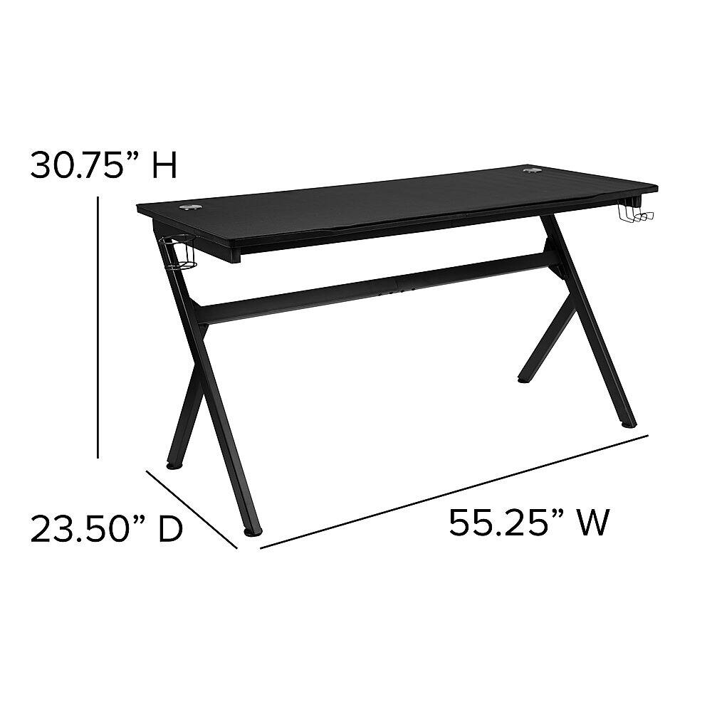 Alamont Home - Duncan Rectangle Modern Laminate Gaming Desk - Black - Image 4