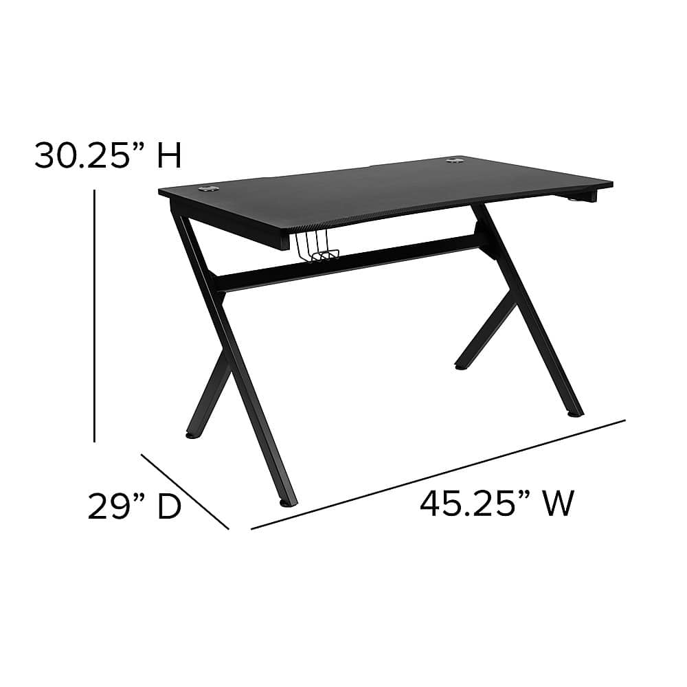 Alamont Home - Duncan Rectangle Modern Laminate Gaming Desk - Black - Image 4