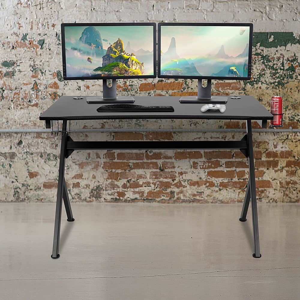 Alamont Home - Duncan Rectangle Modern Laminate Gaming Desk - Black - Image 5