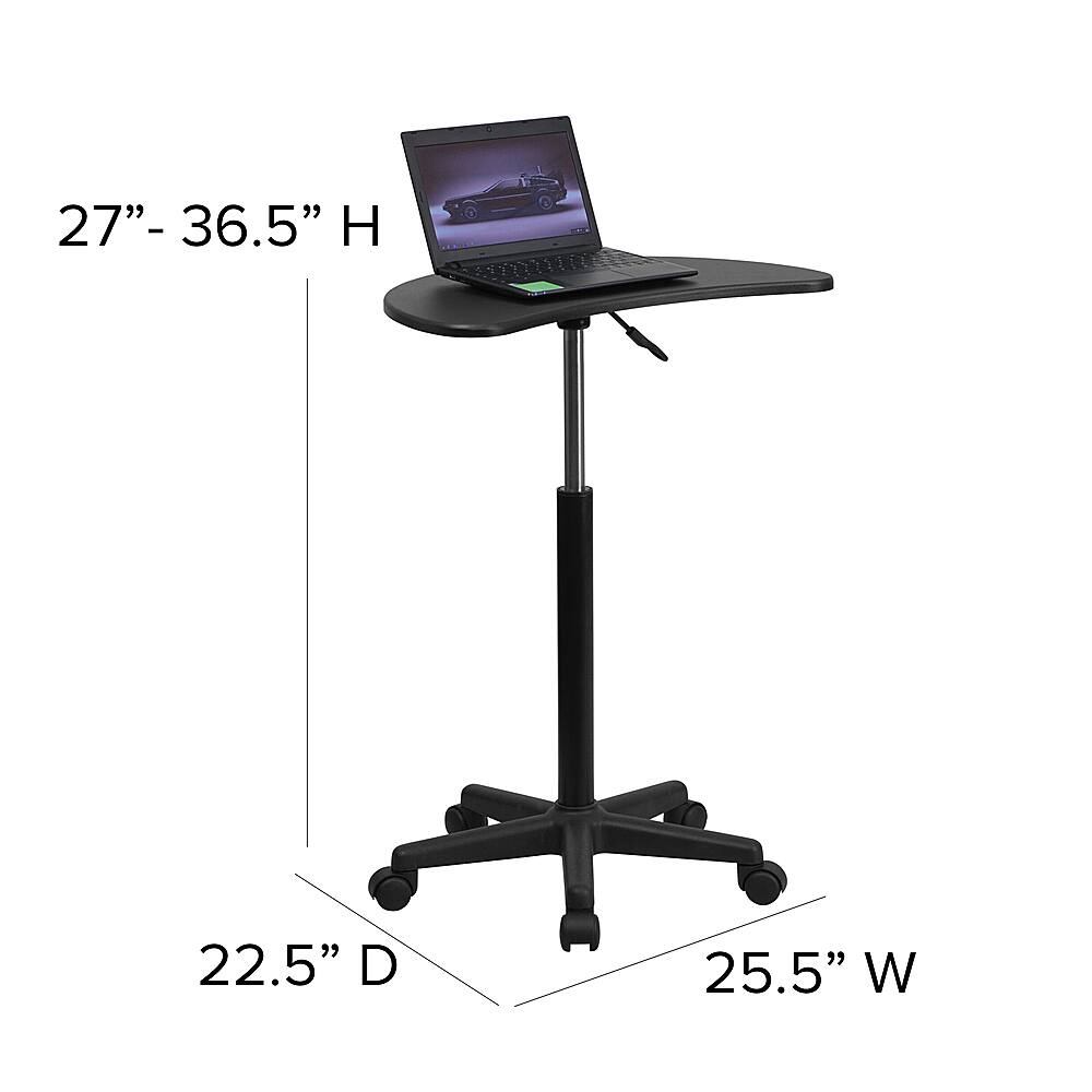 Alamont Home - Eve Half-Round Contemporary Laminate Laptop Desk - Black - Image 3