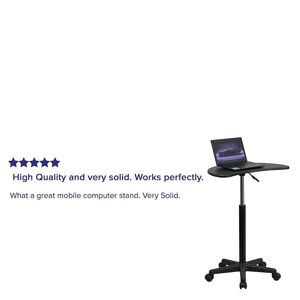 Alamont Home - Eve Half-Round Contemporary Laminate Laptop Desk - Black - Image 6
