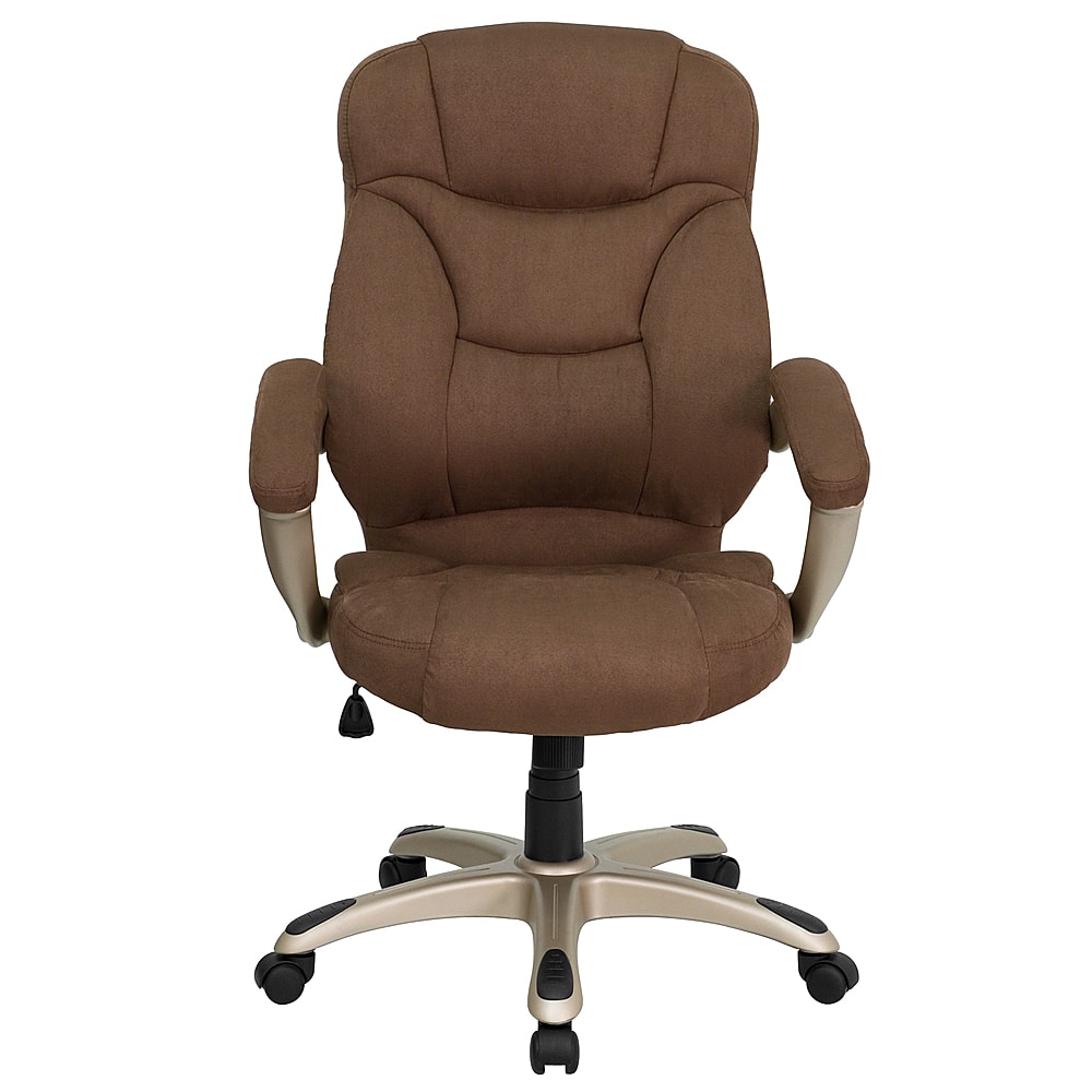 Alamont Home - Jessie Contemporary Fabric Swivel Office Chair - Brown Microfiber - Image 2