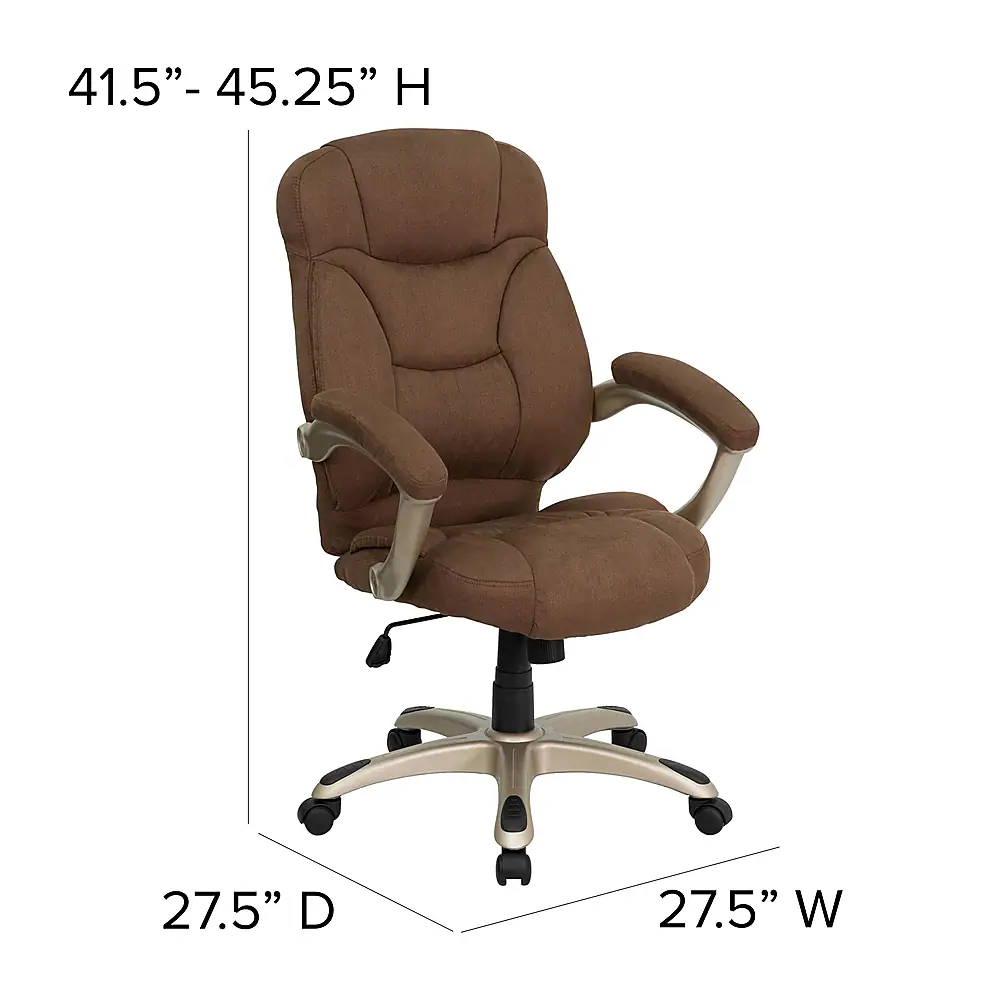 Alamont Home - Jessie Contemporary Fabric Swivel Office Chair - Brown Microfiber - Image 4