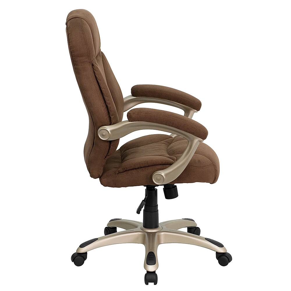 Alamont Home - Jessie Contemporary Fabric Swivel Office Chair - Brown Microfiber - Image 7
