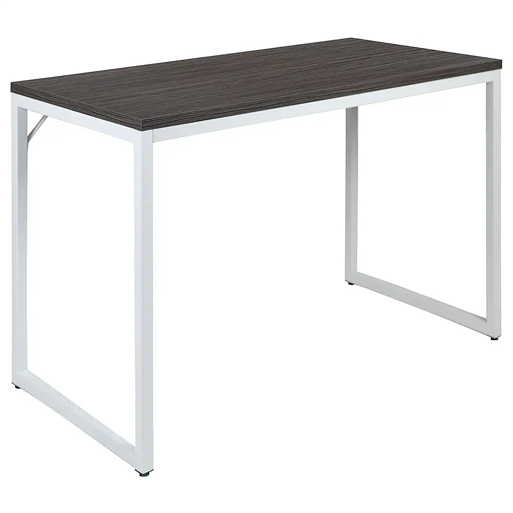 Alamont Home - Kimberly Rectangle Industrial Laminate Office Desk - Rustic Gray Top/White Frame
