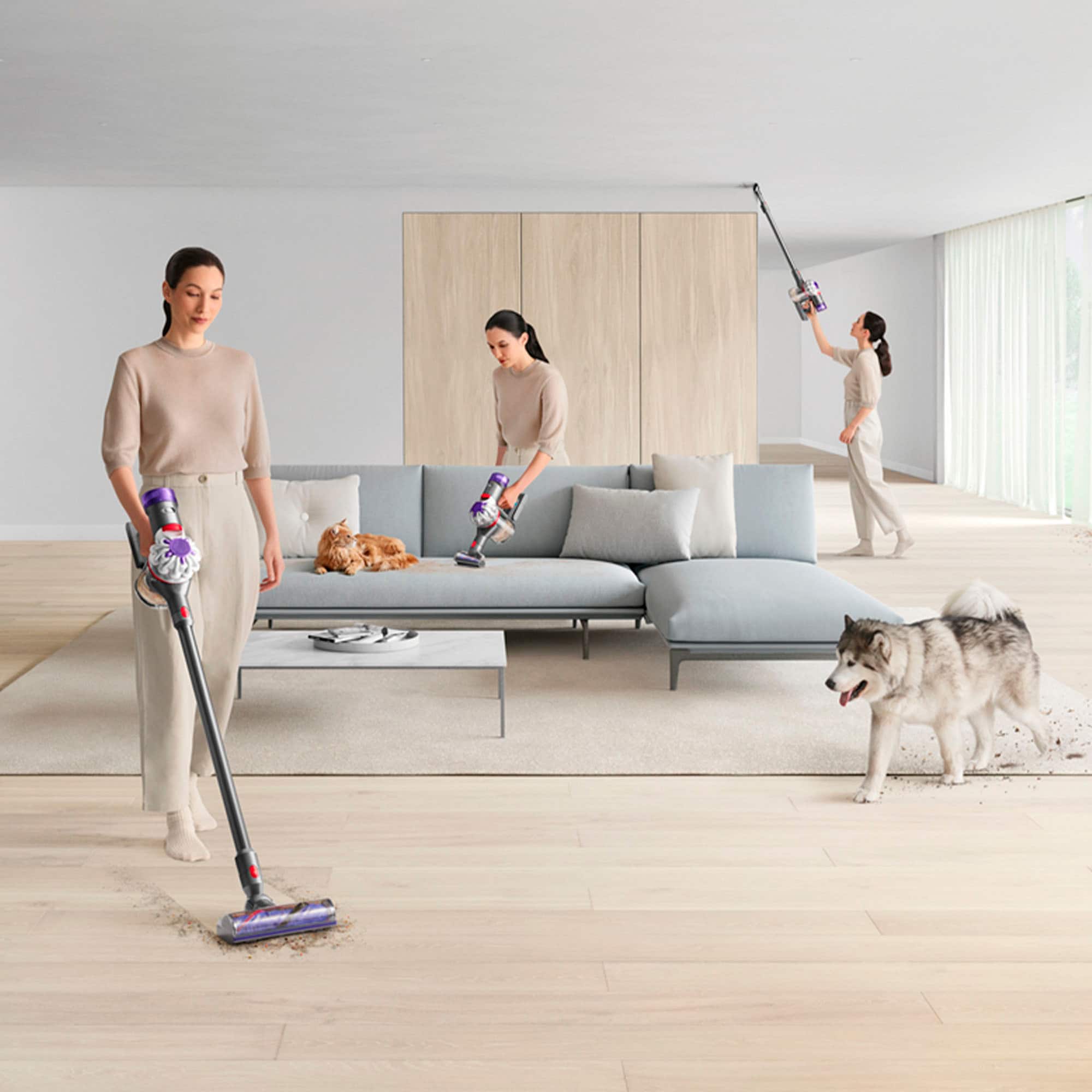 Dyson - V8 Cordless Vacuum with 6 accessories - Silver/Nickel - Image 3