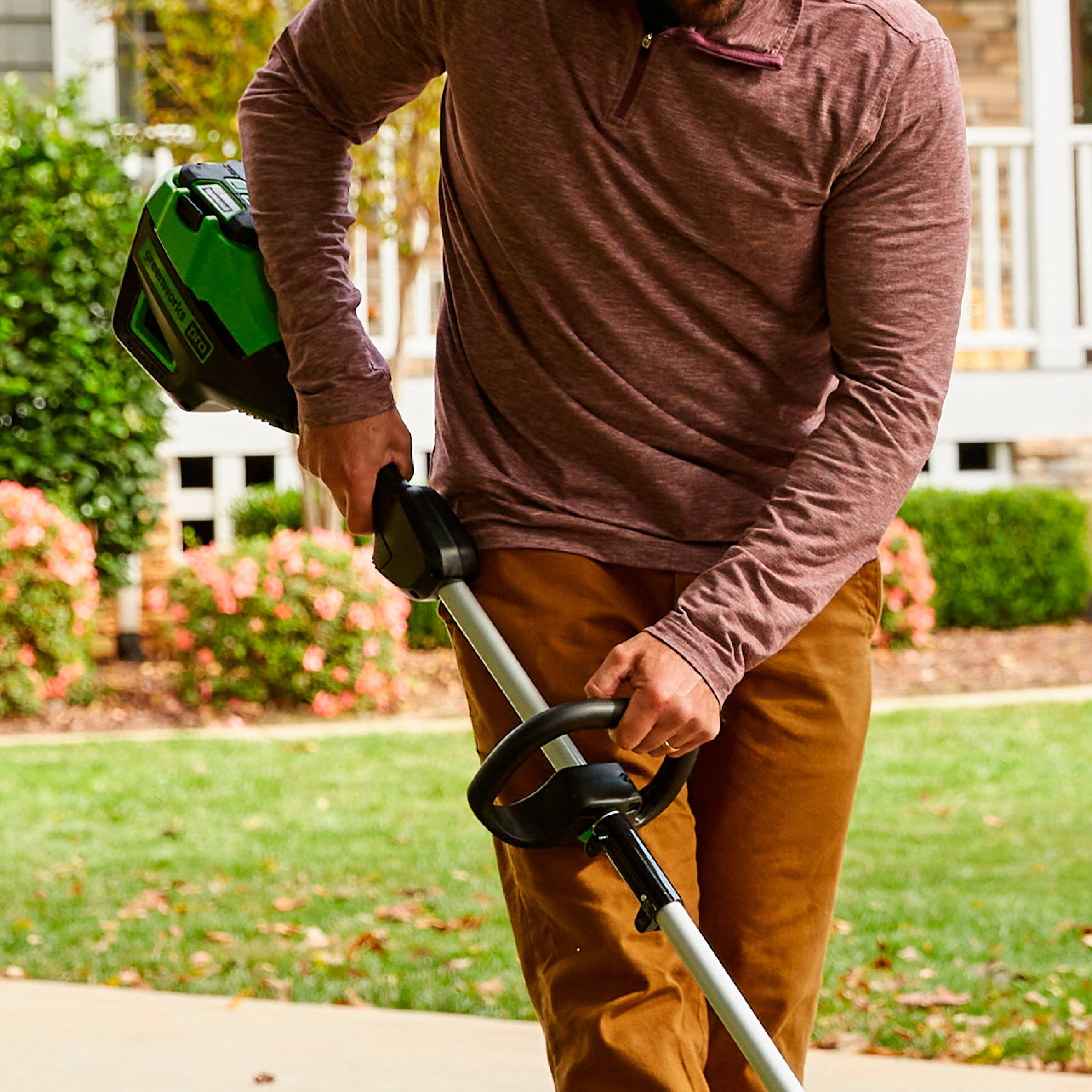 Greenworks - 80-Volt 8-Inch Cutting Diameter Brushless Straight Shaft Edger (Battery Not Included) - Green - Image 13