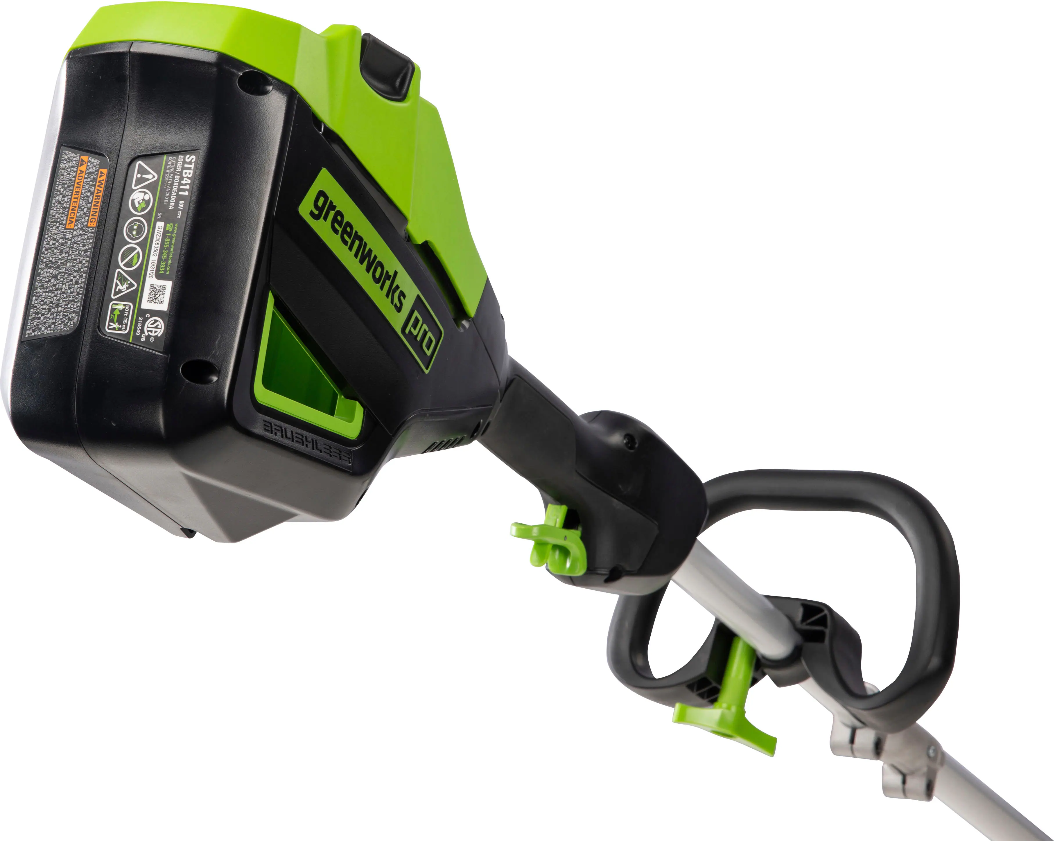 Greenworks - 80-Volt 8-Inch Cutting Diameter Brushless Straight Shaft Edger (Battery Not Included) - Green - Image 2