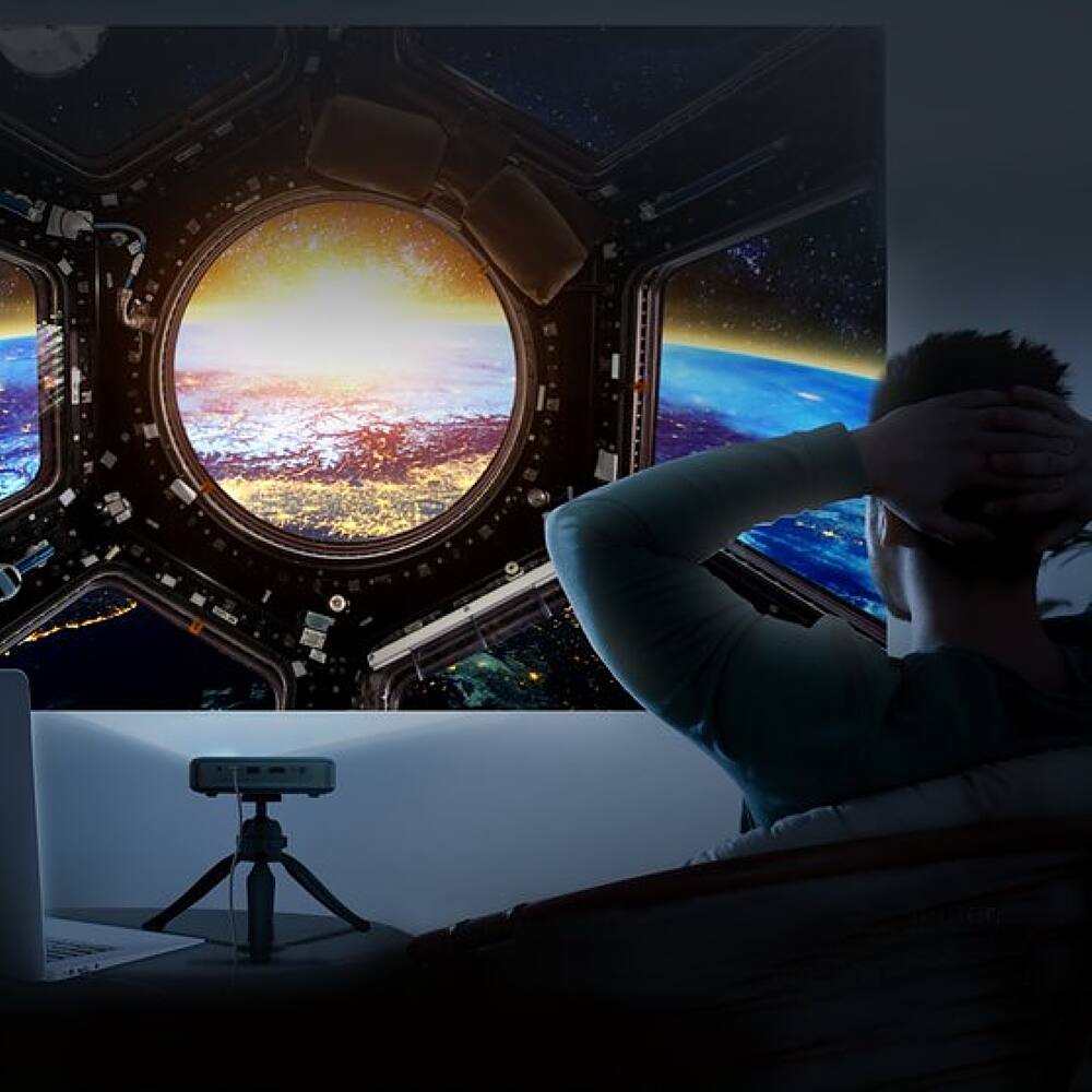 Kodak - Luma 400 Portable HD Smart Pico Projector, Wi-Fi, Bluetooth, HDMI & USB Small Mini Home Theater System Up to 150” - White - Image 10