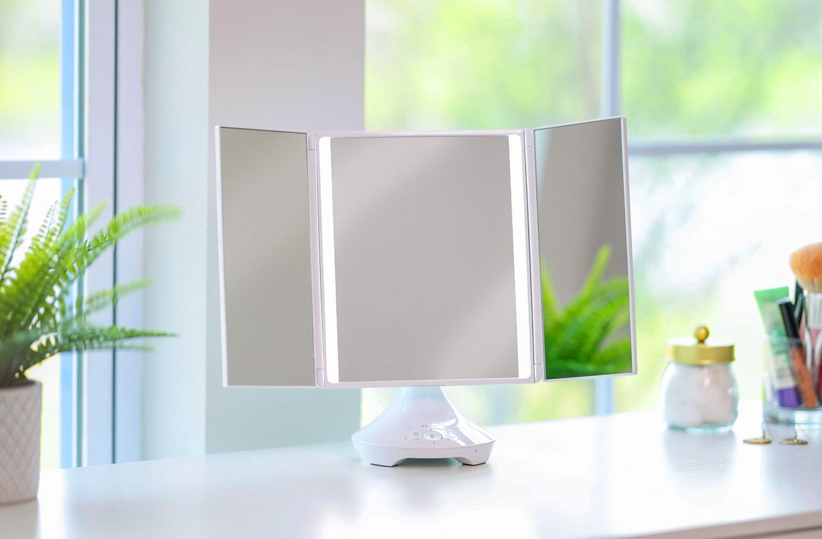 iHome - REFLECT TRIFOLD Vanity Speaker with Bluetooth, Speakerphone, and USB Charging - White - Image 14