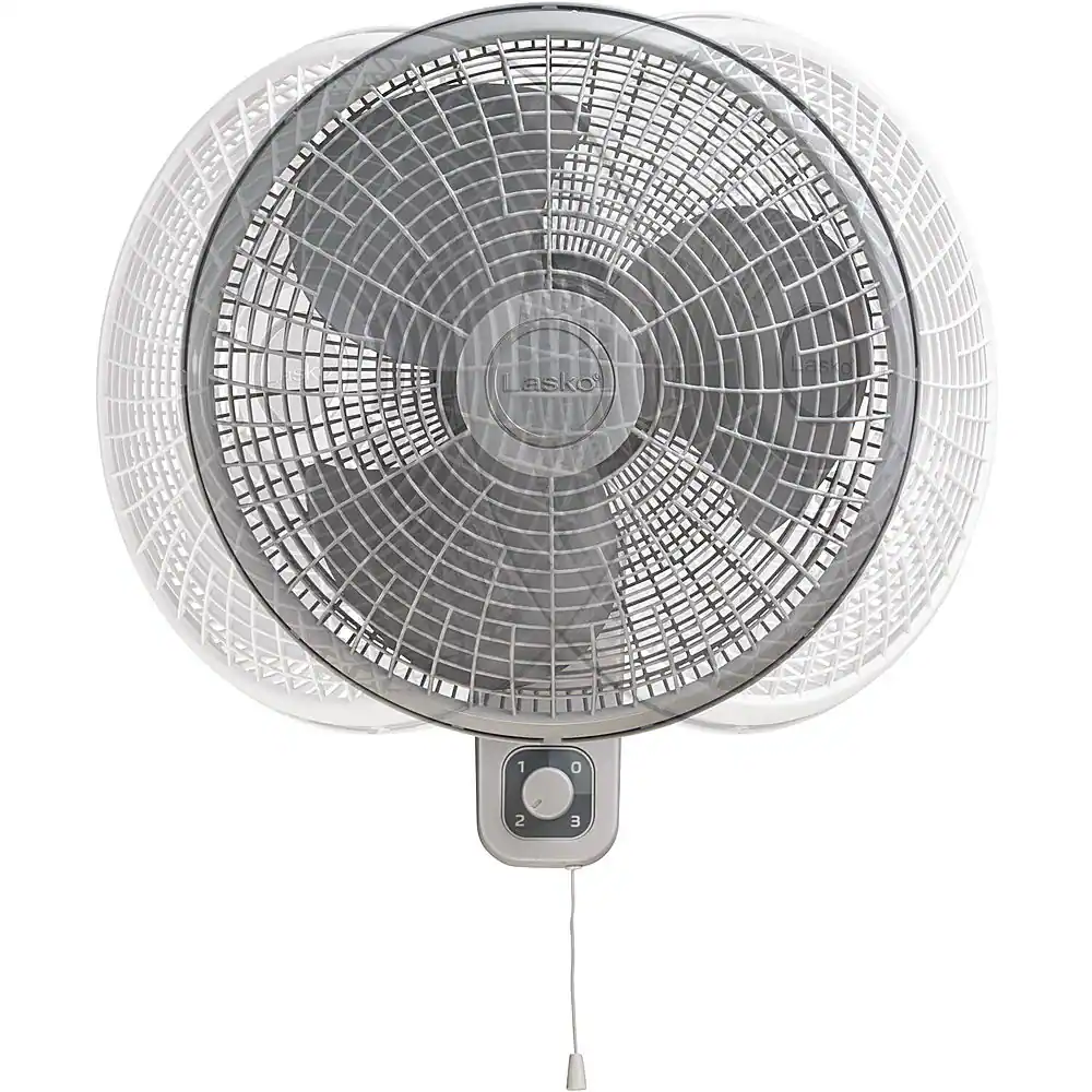 Lasko - 16" Oscillating Wall Mount Fan with Anti-Rust Grills - Gray - Image 4