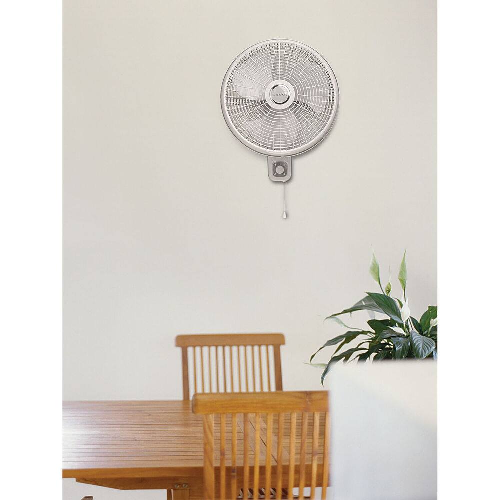 Lasko - 16" Oscillating Wall Mount Fan with Anti-Rust Grills - Gray - Image 5