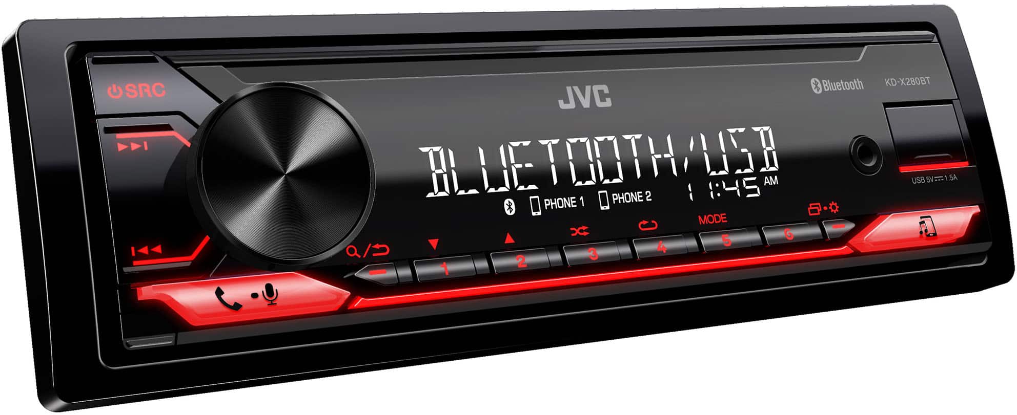 JVC - Bluetooth Digital Media (DM) Receiver with Detachable Faceplate and USB Rapid Charge - Black - Image 2