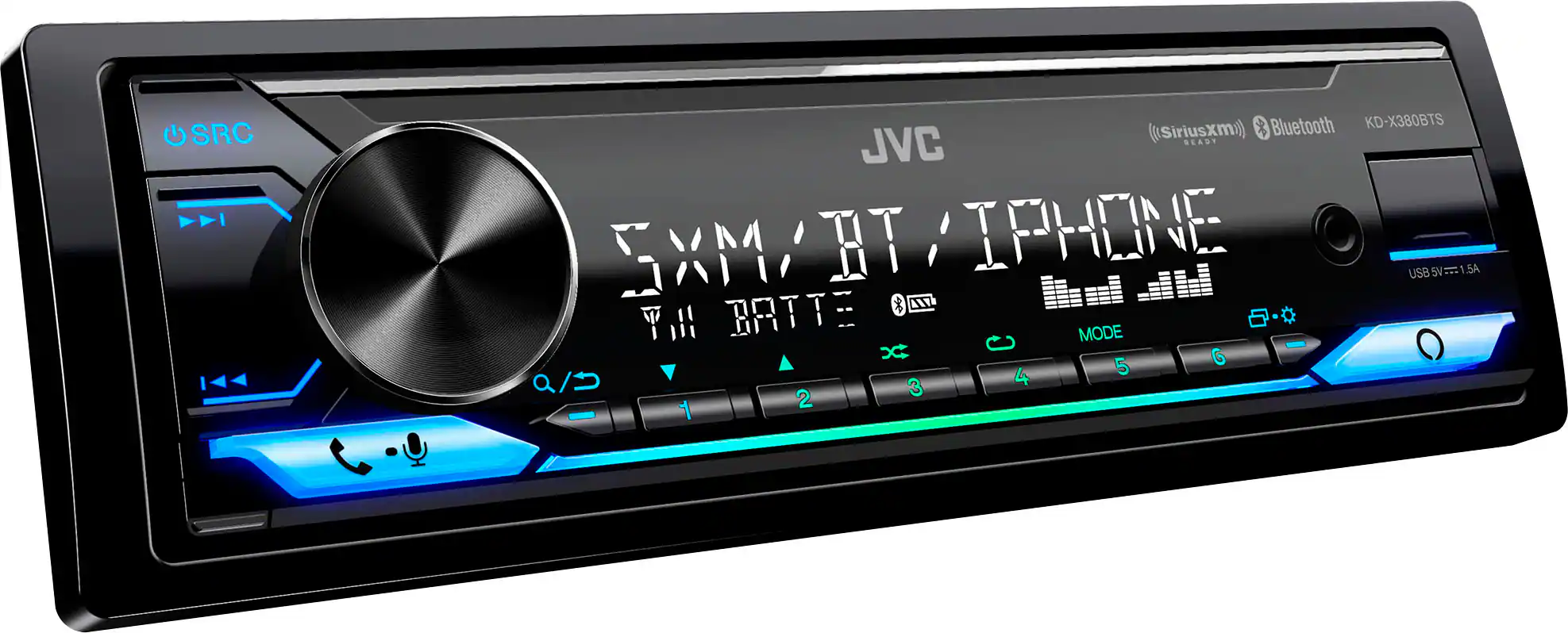 JVC - In-Dash Digital Media Receiver - Built-in Bluetooth - Satellite Radio-ready with Detachable Faceplate - Black - Image 2