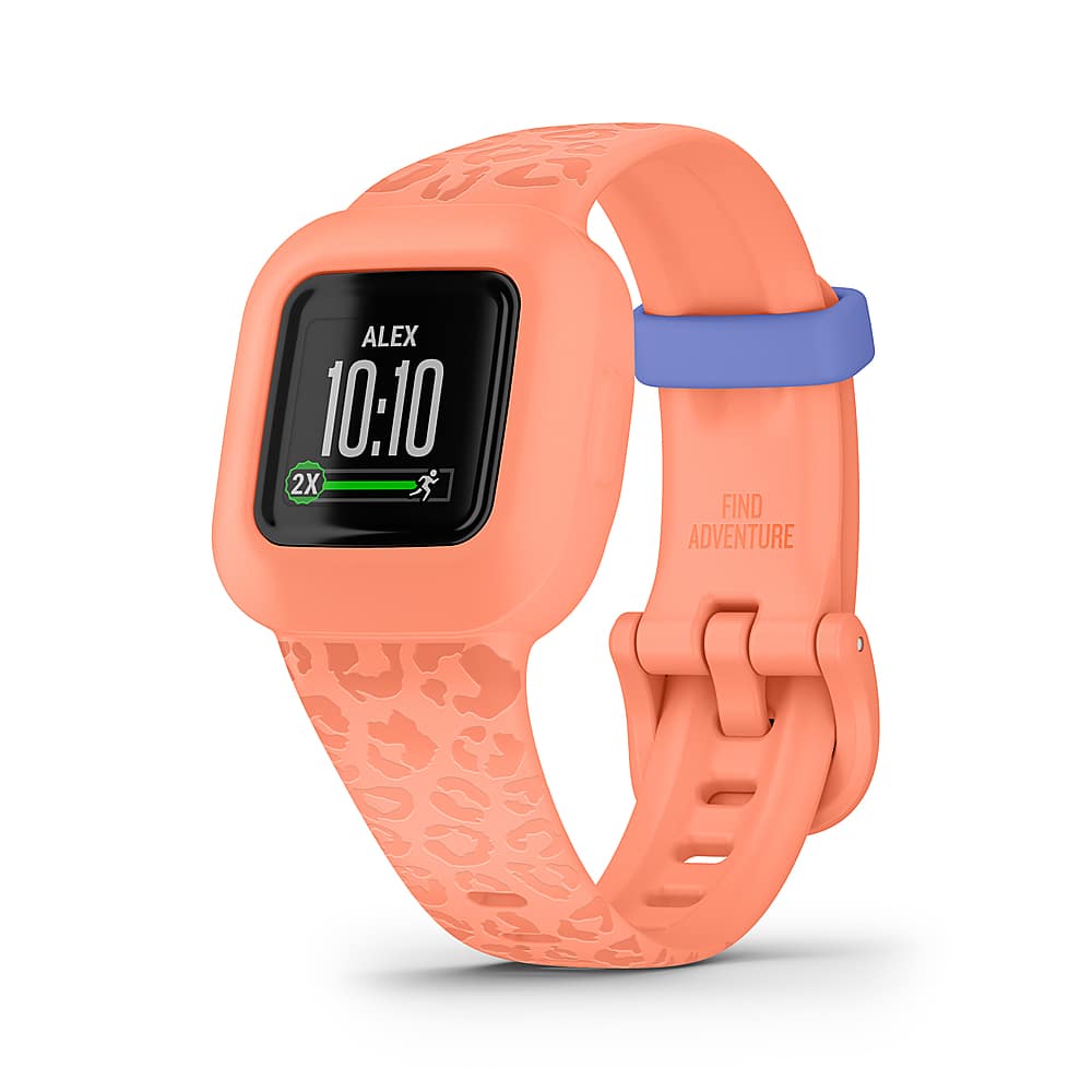 Garmin - vívofit jr. 3 Kids Fitness Tracker - Peach Leopard - (2016)