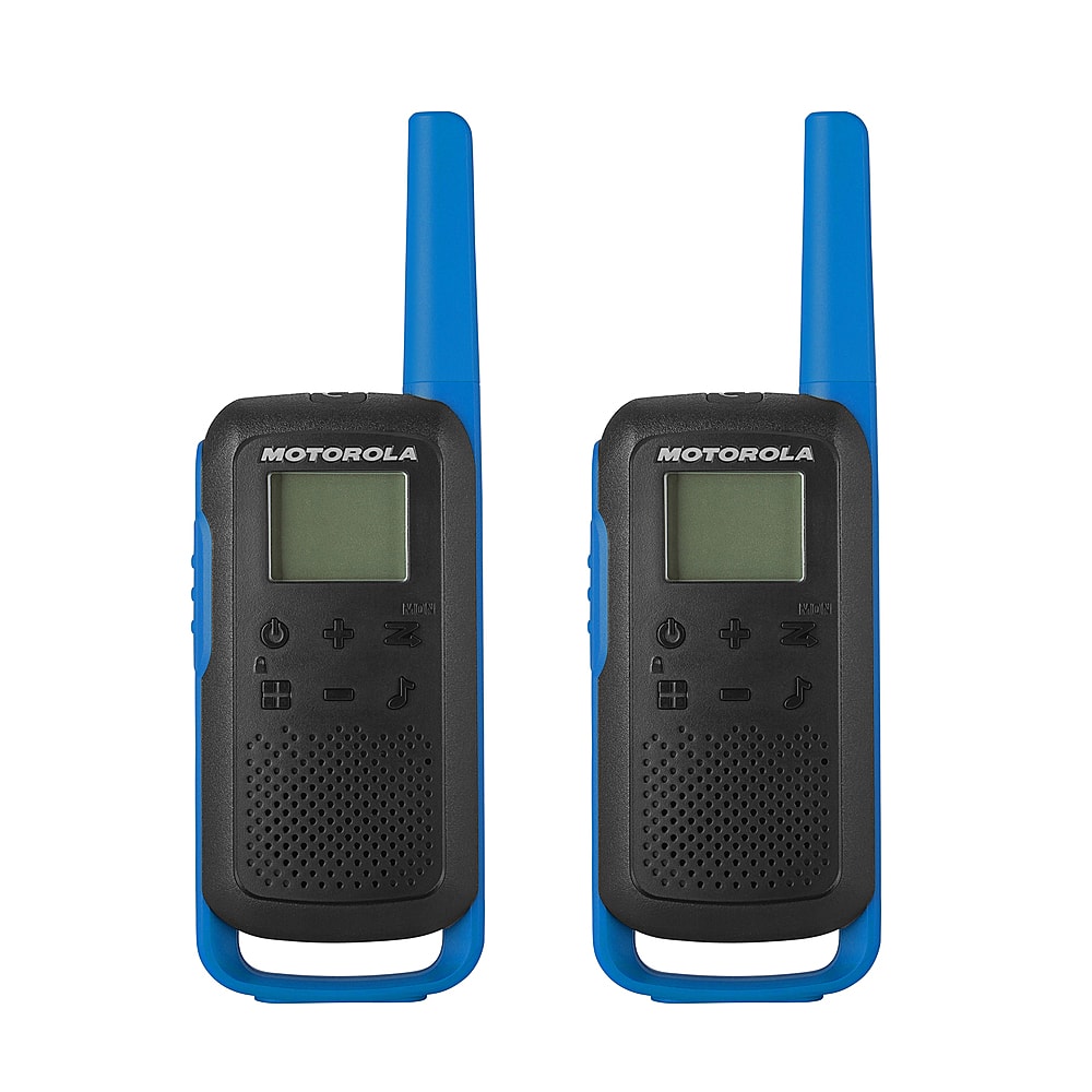 Motorola - T270 25-mile 22-Channel FRS 2-Way Radios Pair with IXTN4011AR Single Pin Earpiece - Blue & Black - Image 3