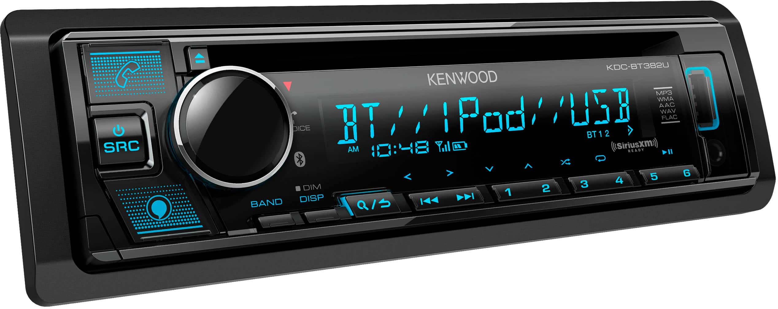 Kenwood - Bluetooth CD/Digital Media (DM) Receiver and Satellite Radio-Ready with Detachable Faceplate - Black - Image 2