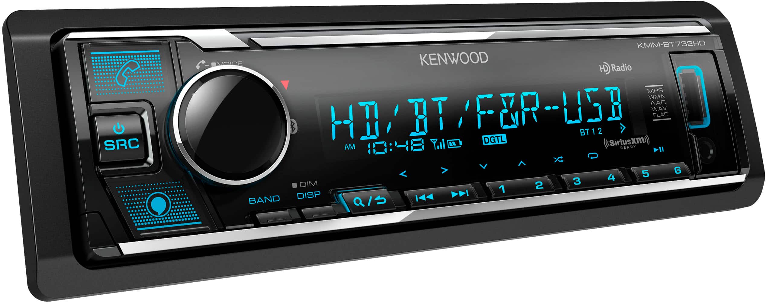 Kenwood - Digital Media Receiver with AM/FM, HD Radio, 3 4 volt Pre outputs, Front Aux and USB input - Black - Image 2