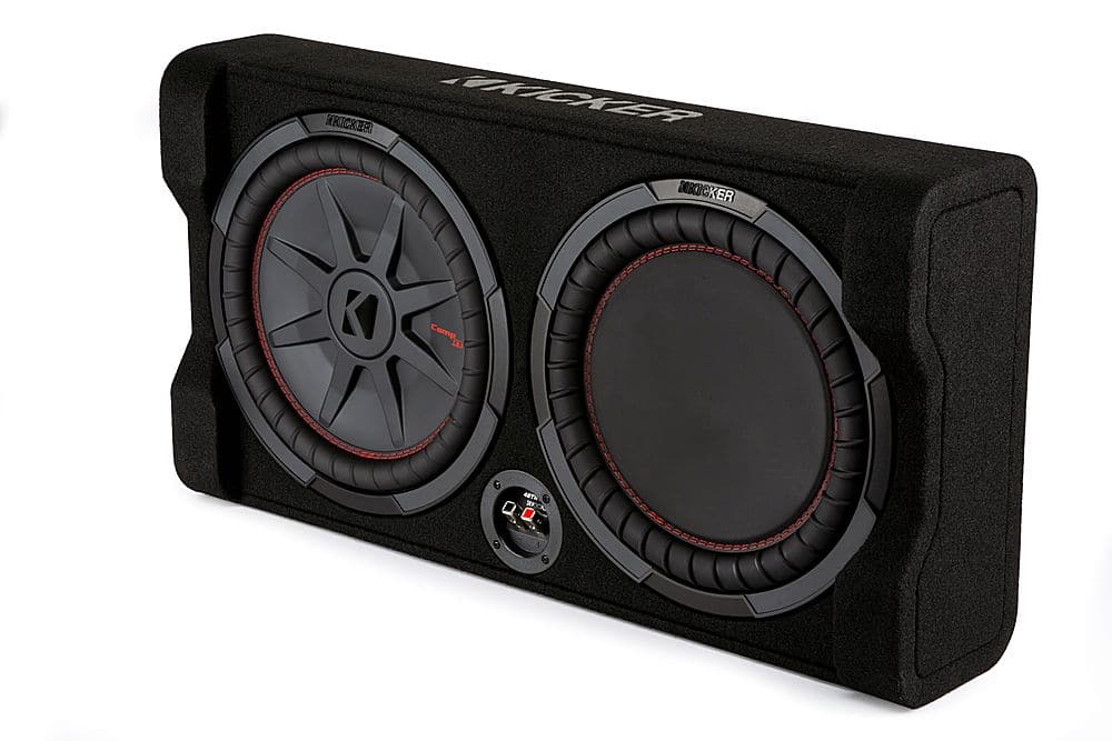 KICKER - CompRT Down-Firing 12” Dual-Voice-Coil 2-Ohm Loaded Subwoofer Enclosure - Black - Image 3