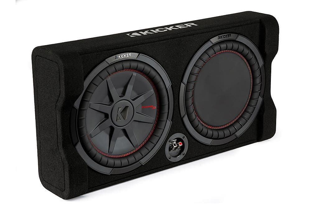 KICKER - CompRT Down-Firing 12” Dual-Voice-Coil 2-Ohm Loaded Subwoofer Enclosure - Black - Image 2