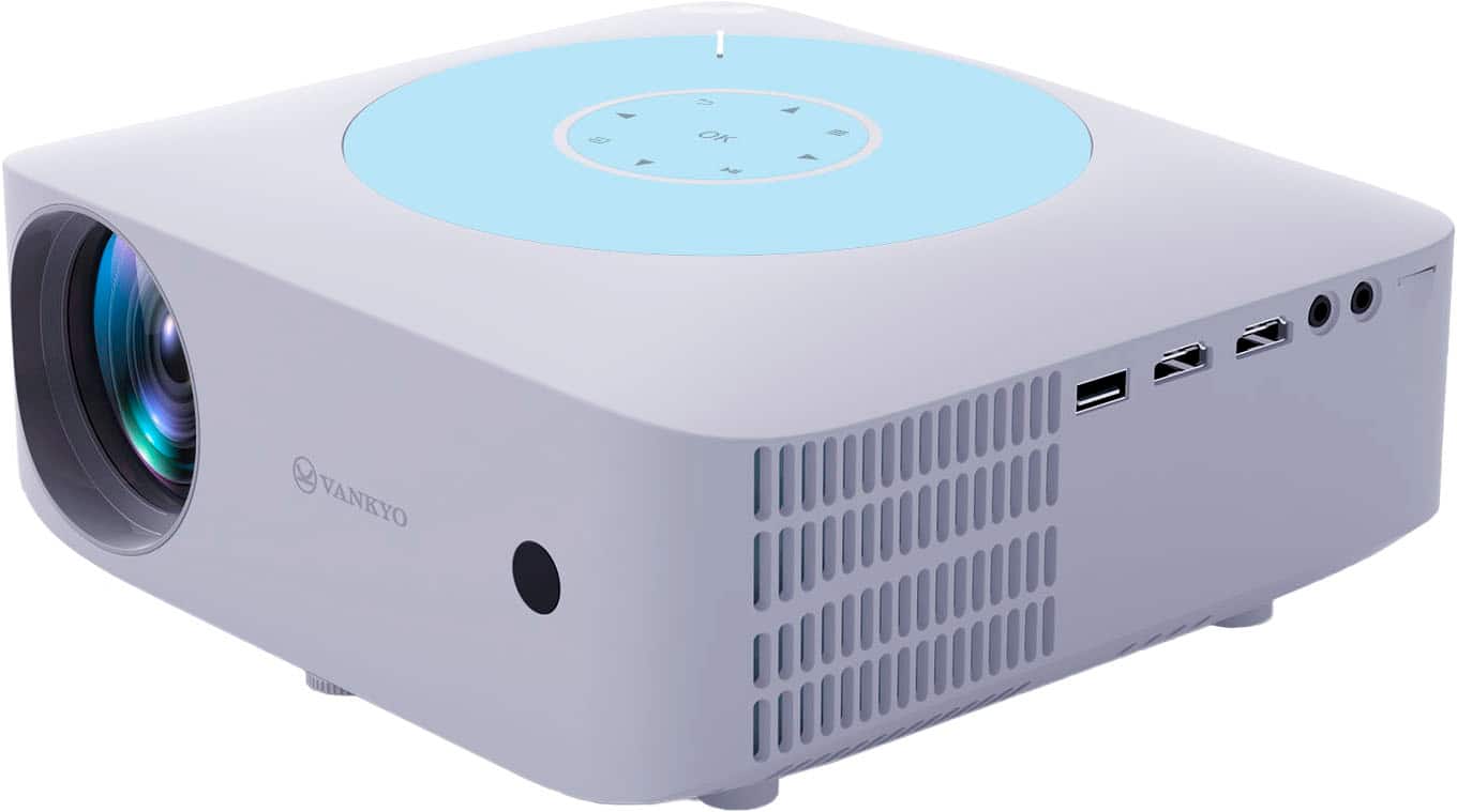 Vankyo - Leisure E30TBS Native 1080P Wireless Single LCD Projector, Screen Included - White/Blue - Image 2