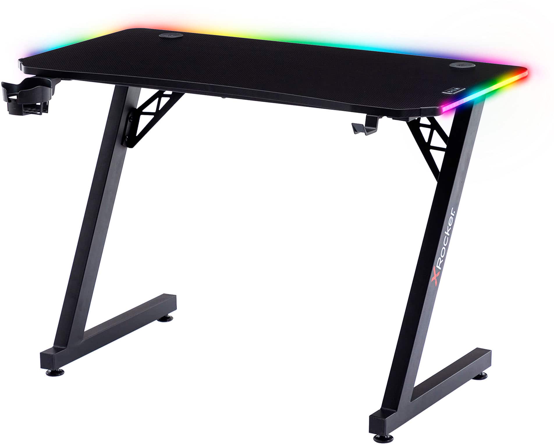 X Rocker - Cobra Gaming Desk with RGB Lighting - Black - Image 2