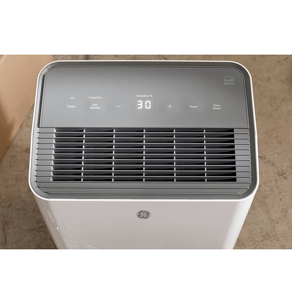 GE - 35-Pint Energy Star Portable Dehumidifier with Smart Dry for Damp Spaces - White - Image 2