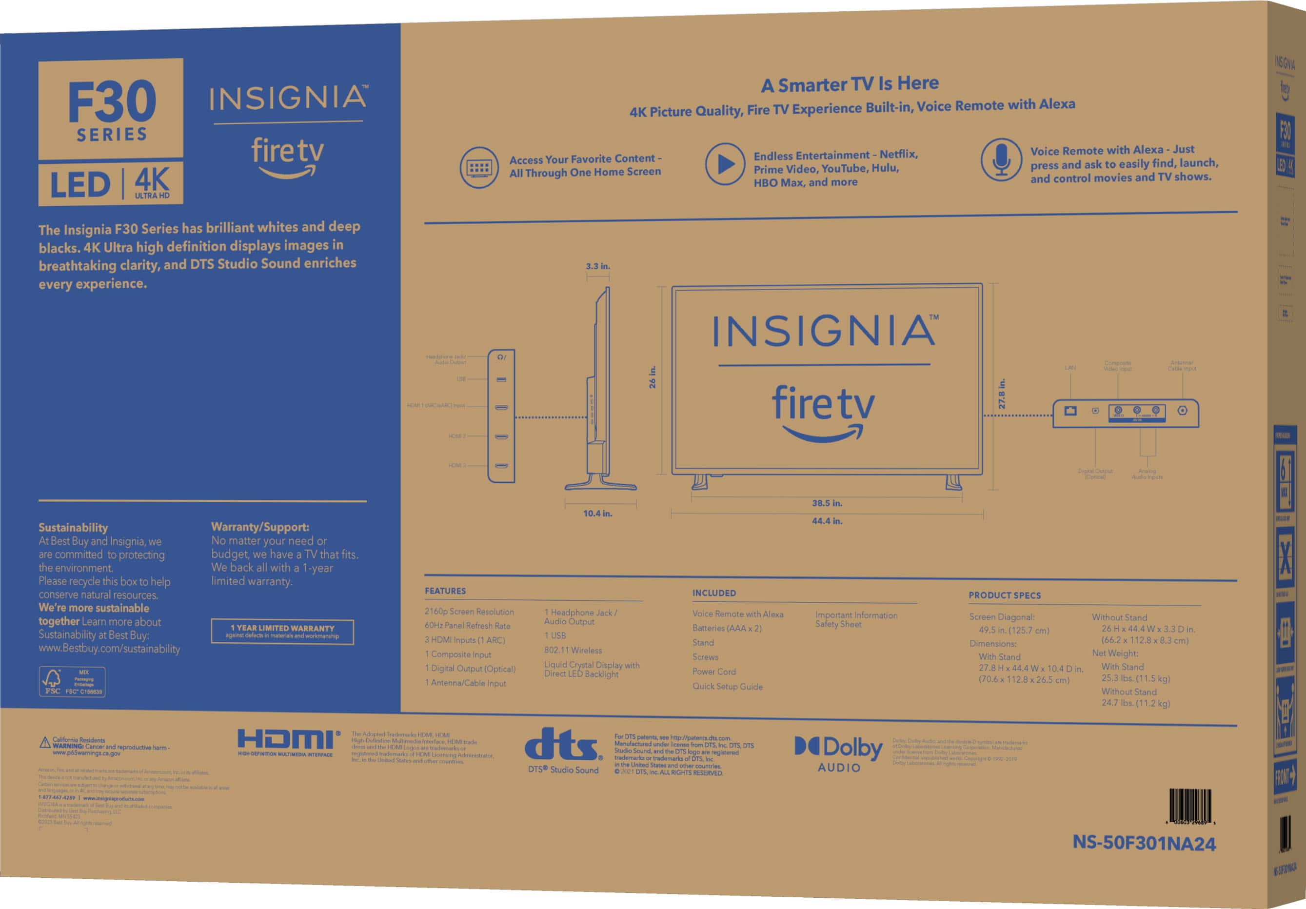 Insignia™ - 50" Class F30 Series LED 4K UHD Smart Fire TV - Image 11