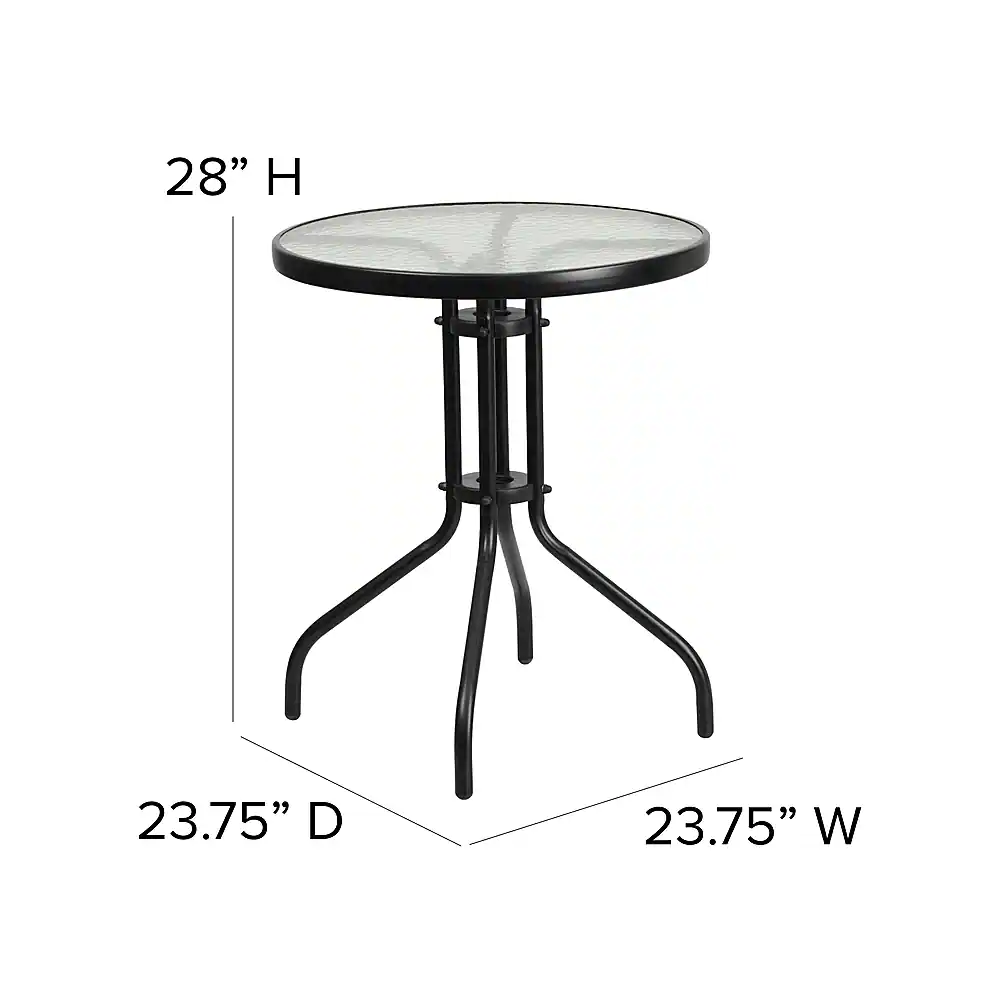 Alamont Home - Bellamy Contemporary Patio Table - Clear/Black - Image 3