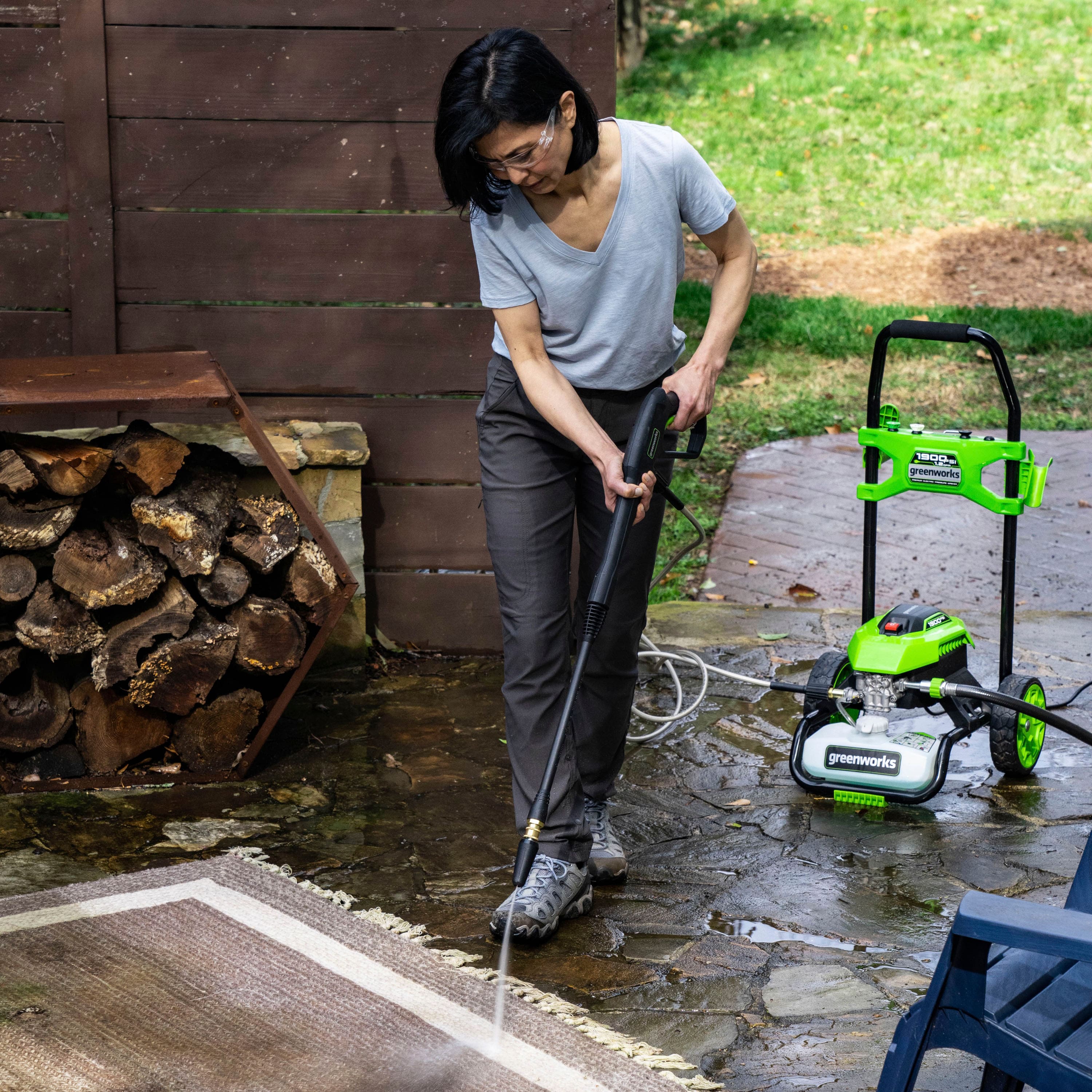 Greenworks - Electric Pressure Washer up to 1900 PSI at 1.2 GPM - Green - Image 8