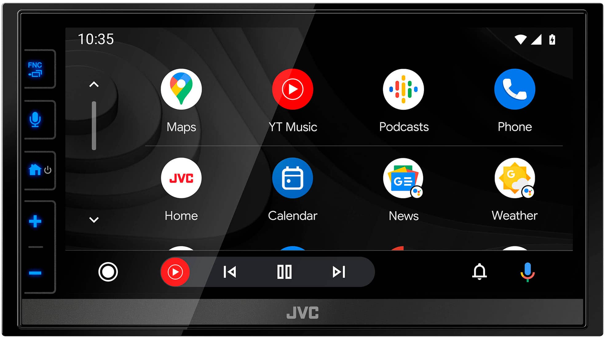 JVC - 6.8" Wireless Android Auto, Apple CarPlay Bluetooth Digital Media (DM) Receiver with Variable Color and SiriusXM Ready - Black - Image 2