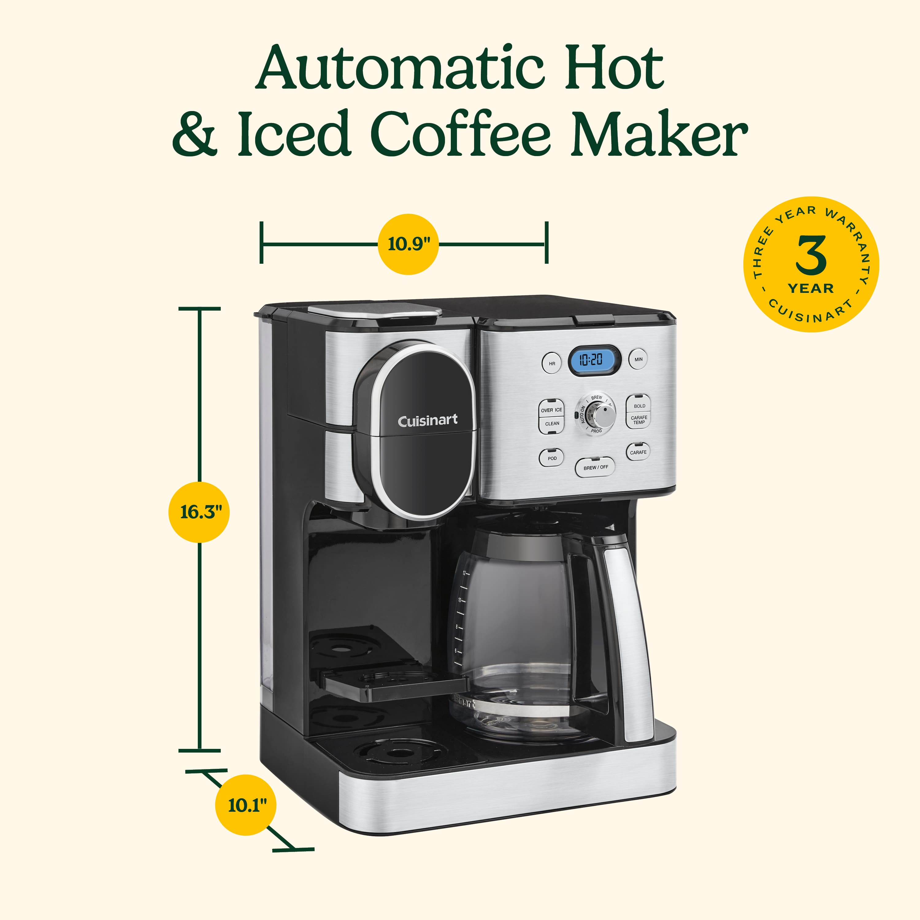 Cuisinart - 12 Cup 2-In-1 Coffee Center Coffeemaker - Black Stainless - Image 5