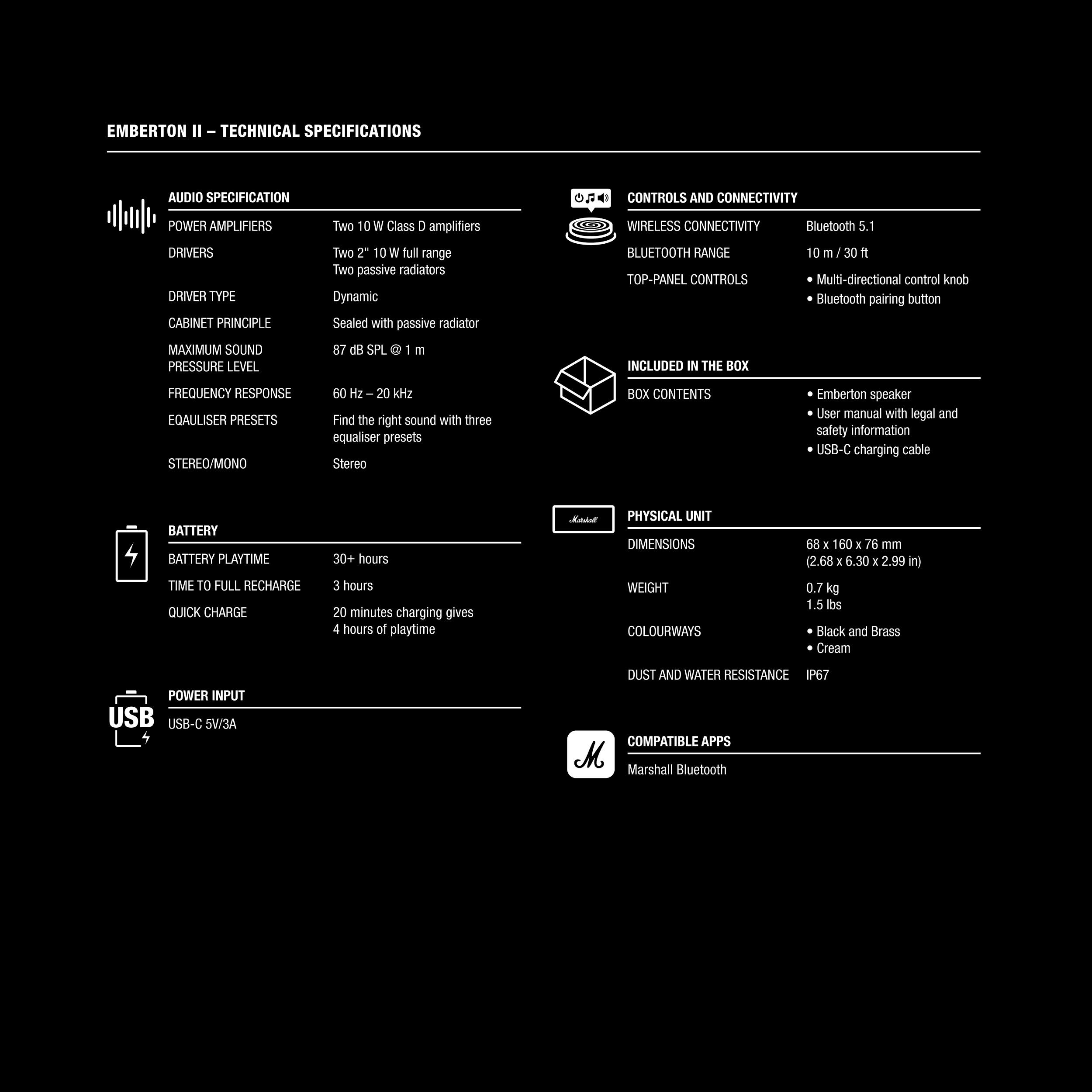 Marshall - Emberton II Portable Bluetooth Speaker - Cream - Image 12