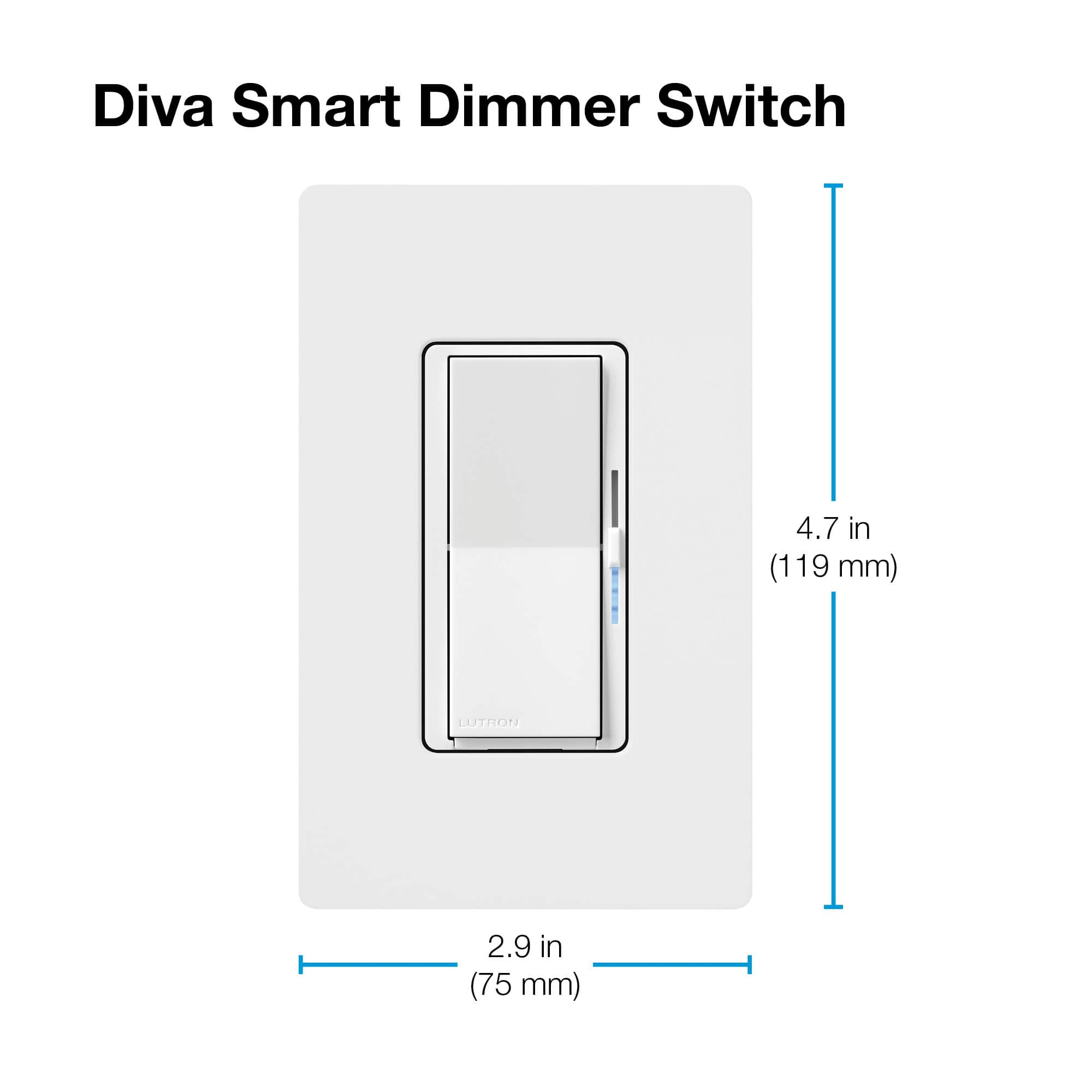 Lutron - Diva Smart Dimmer Switch - White - Image 16