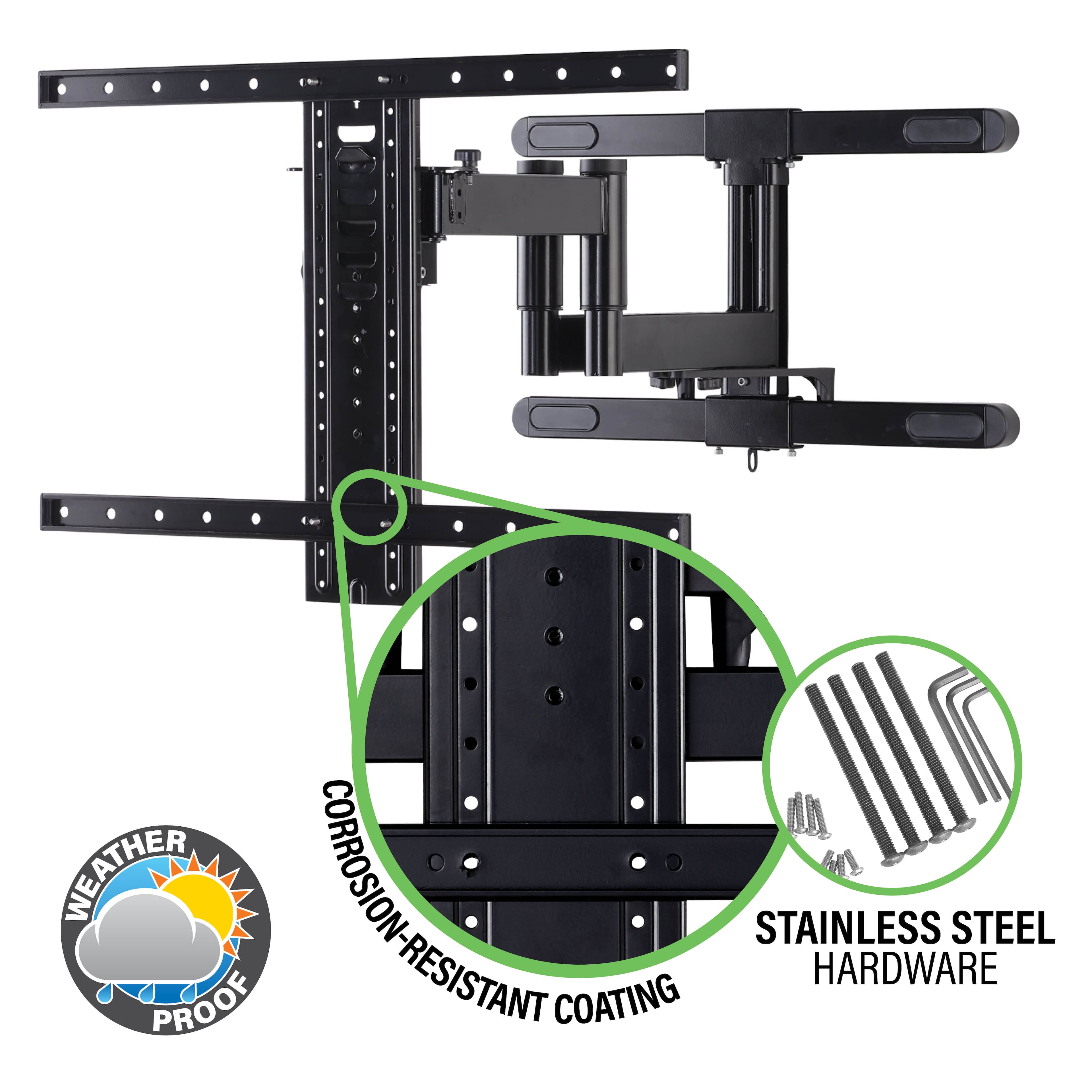 Sanus - Premium Outdoor Full-Motion Mount for TVs 40"-85" - Black - Image 4