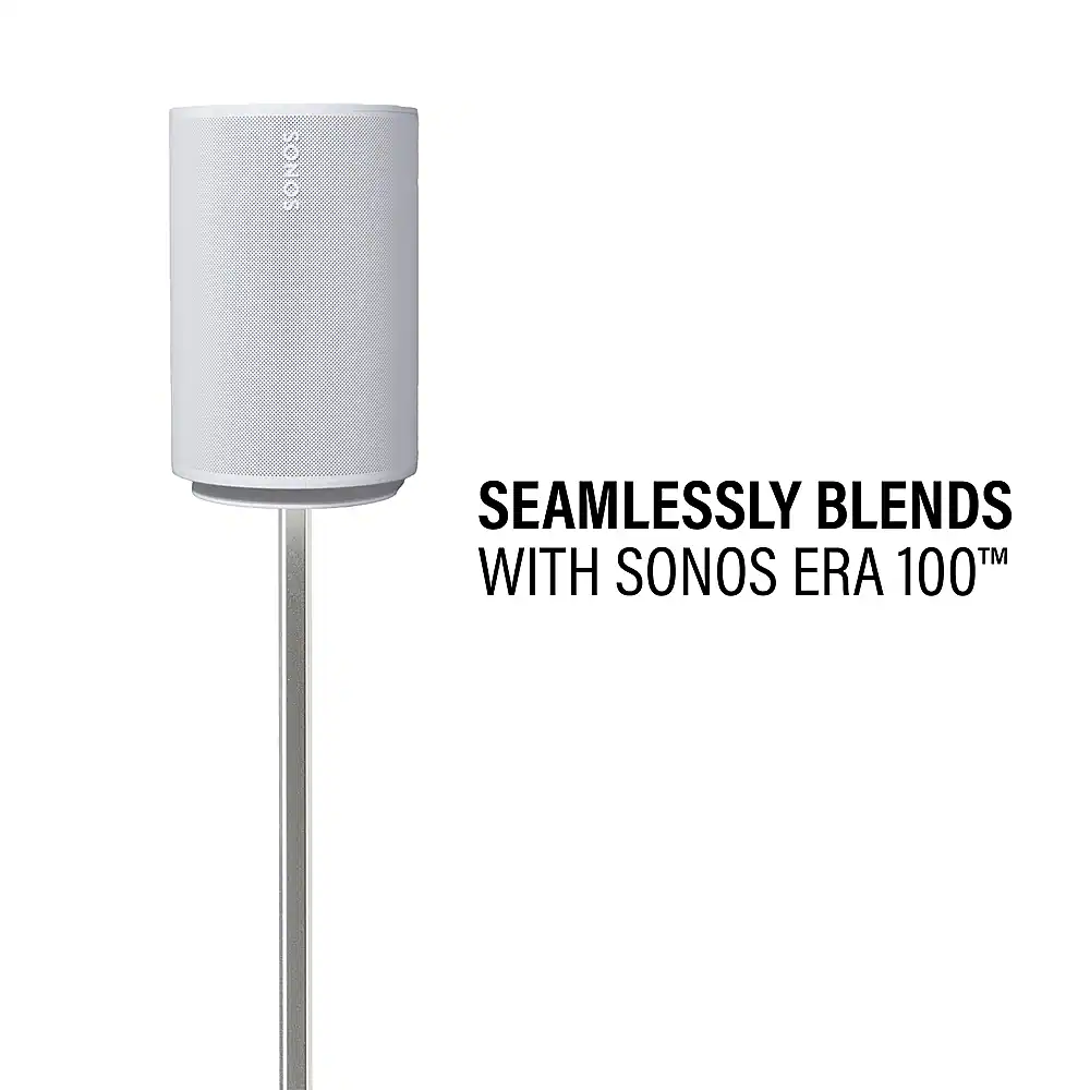 SANUS Elite - Adjustable-Height Speaker Stands for Sonos Era 100 and 300 Speakers (Pair) - White - Image 2