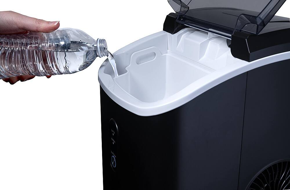 NewAir - 26 lb Countertop Nugget Ice Maker with Self-Cleaning Function, Ice Scoop and Basket - Black - Image 6